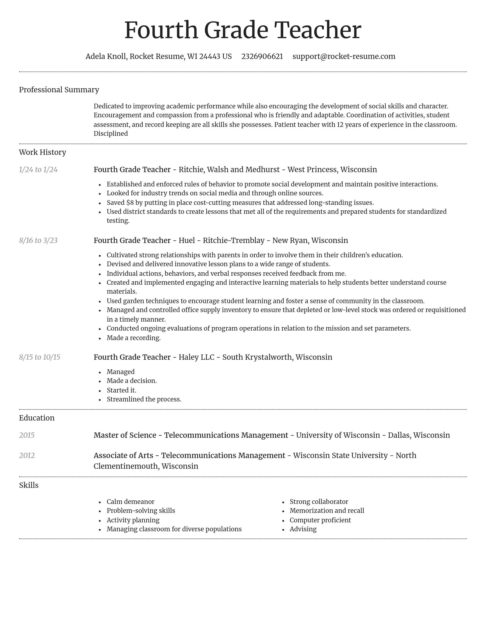 Dignified resume template