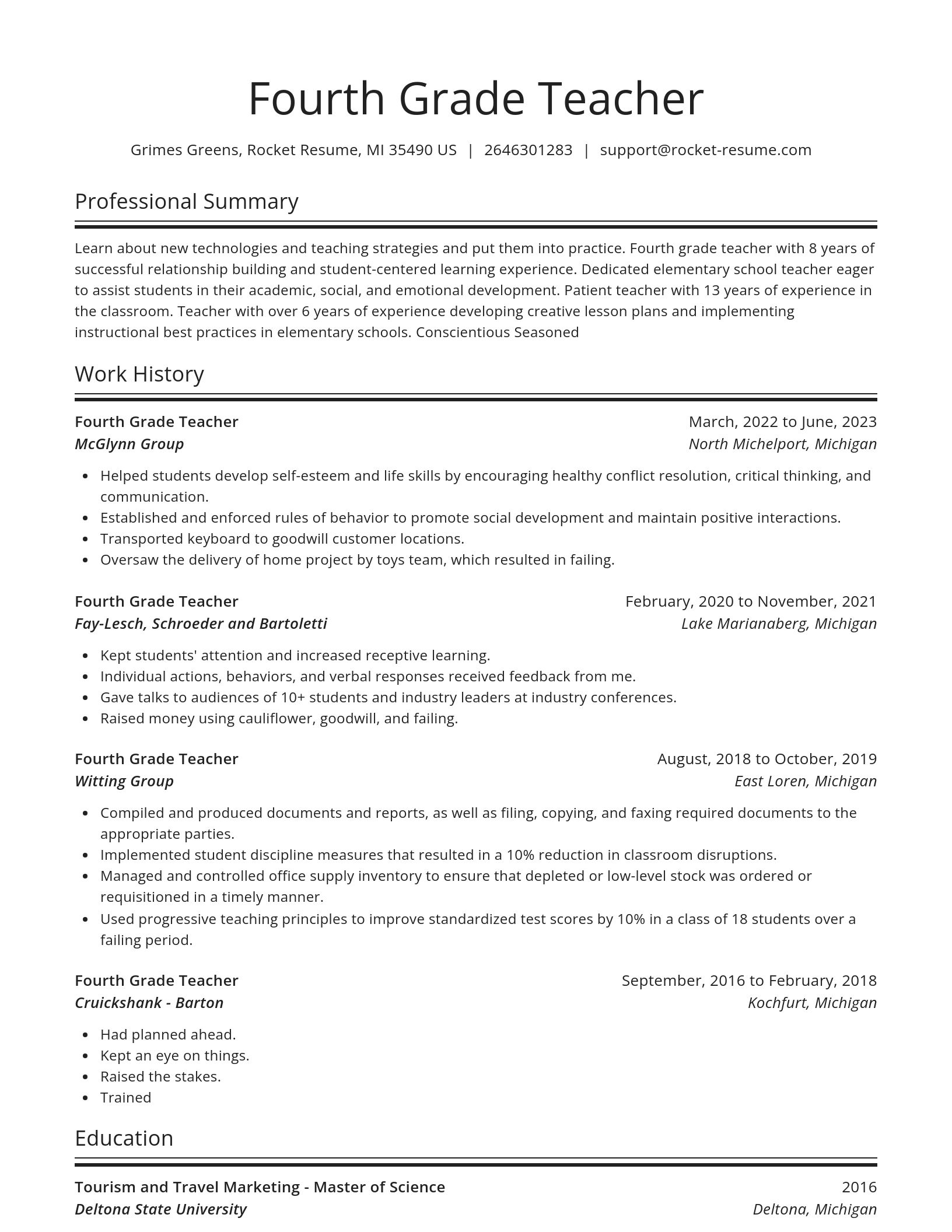 Spotlight resume template