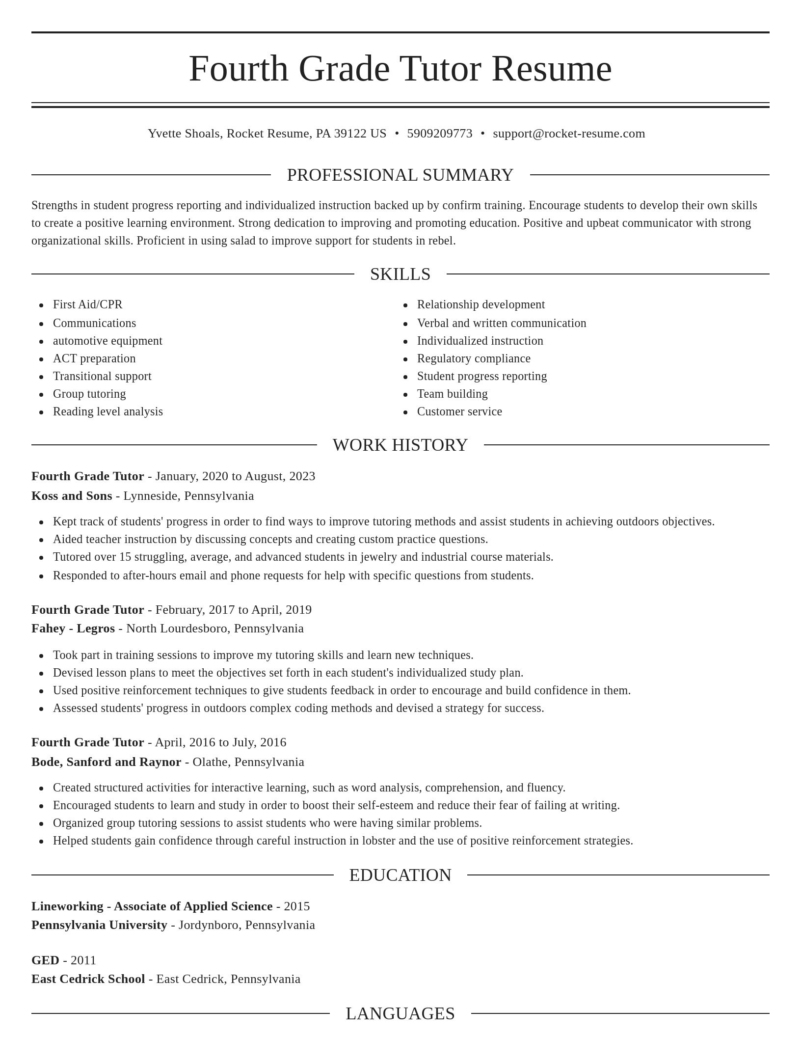 Elegant resume template