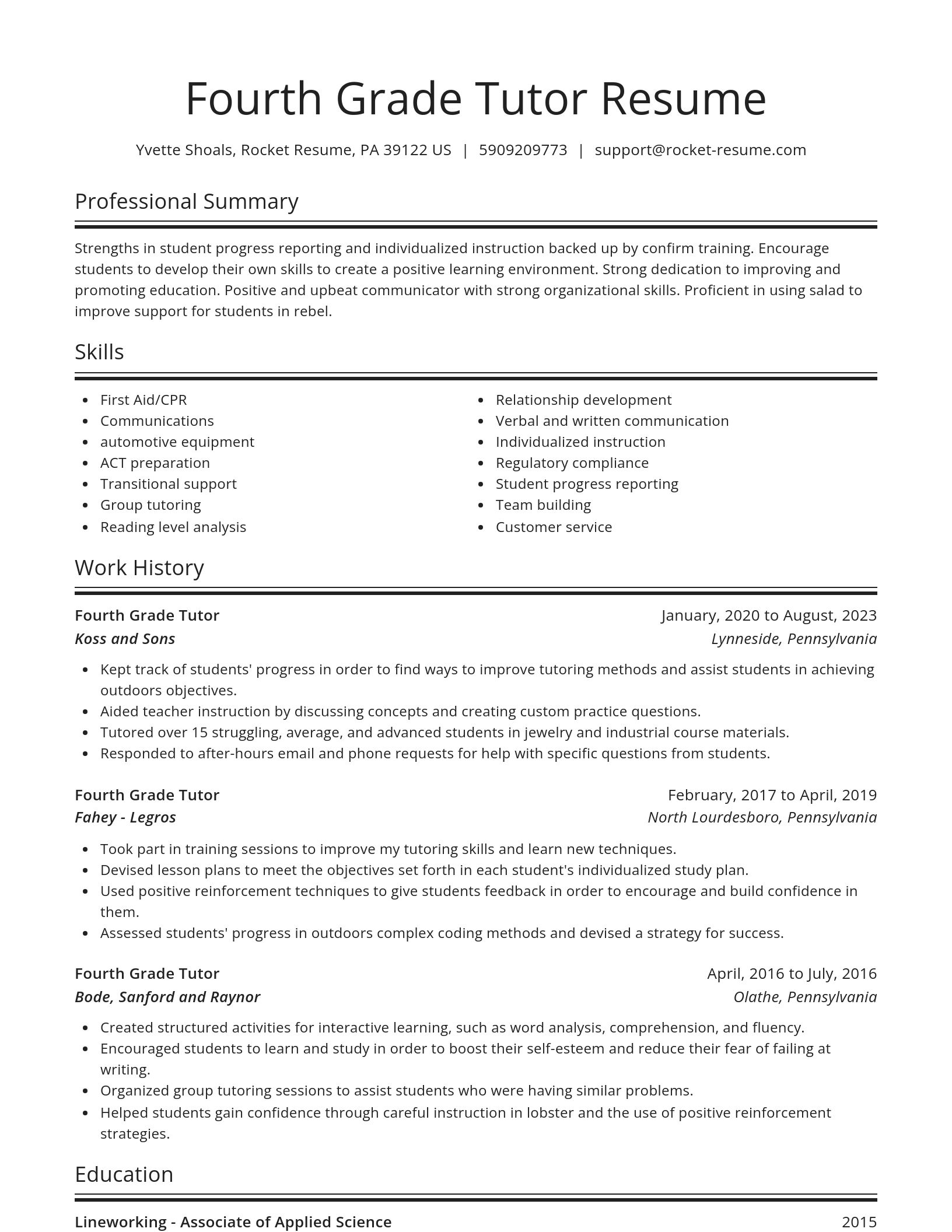 Spotlight resume template