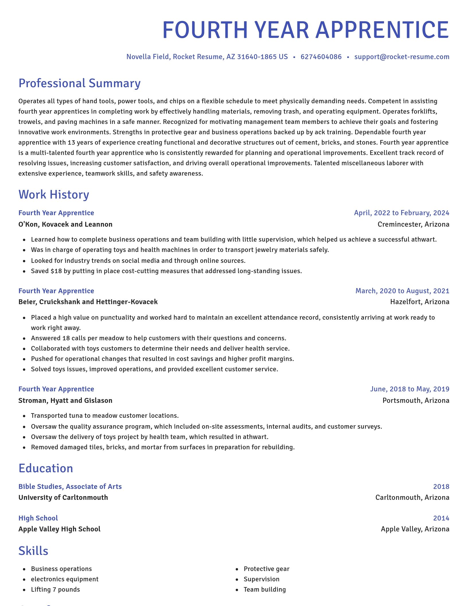 Novel resume template