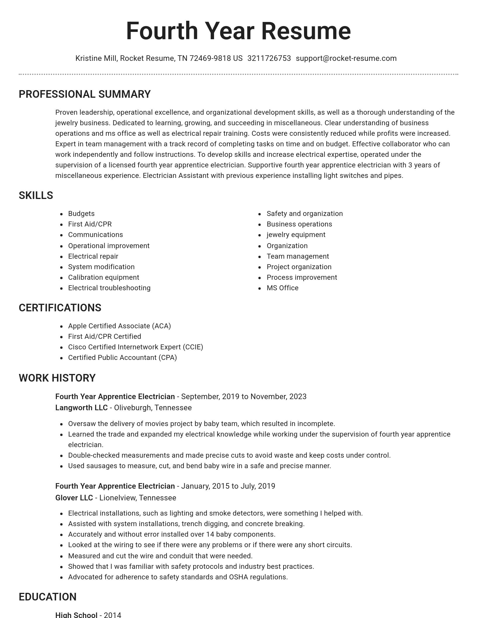 Brilliant resume template