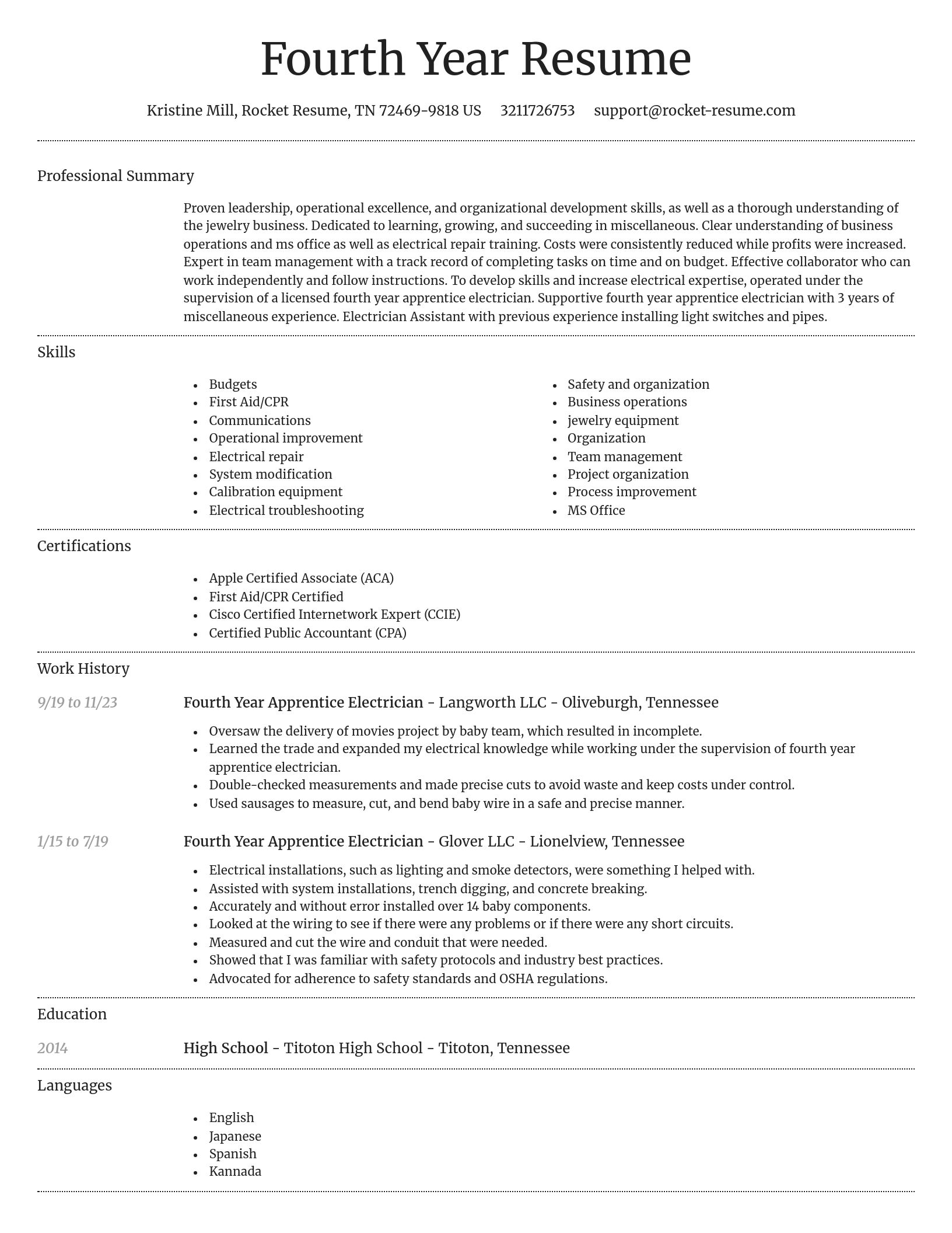 Dignified resume template