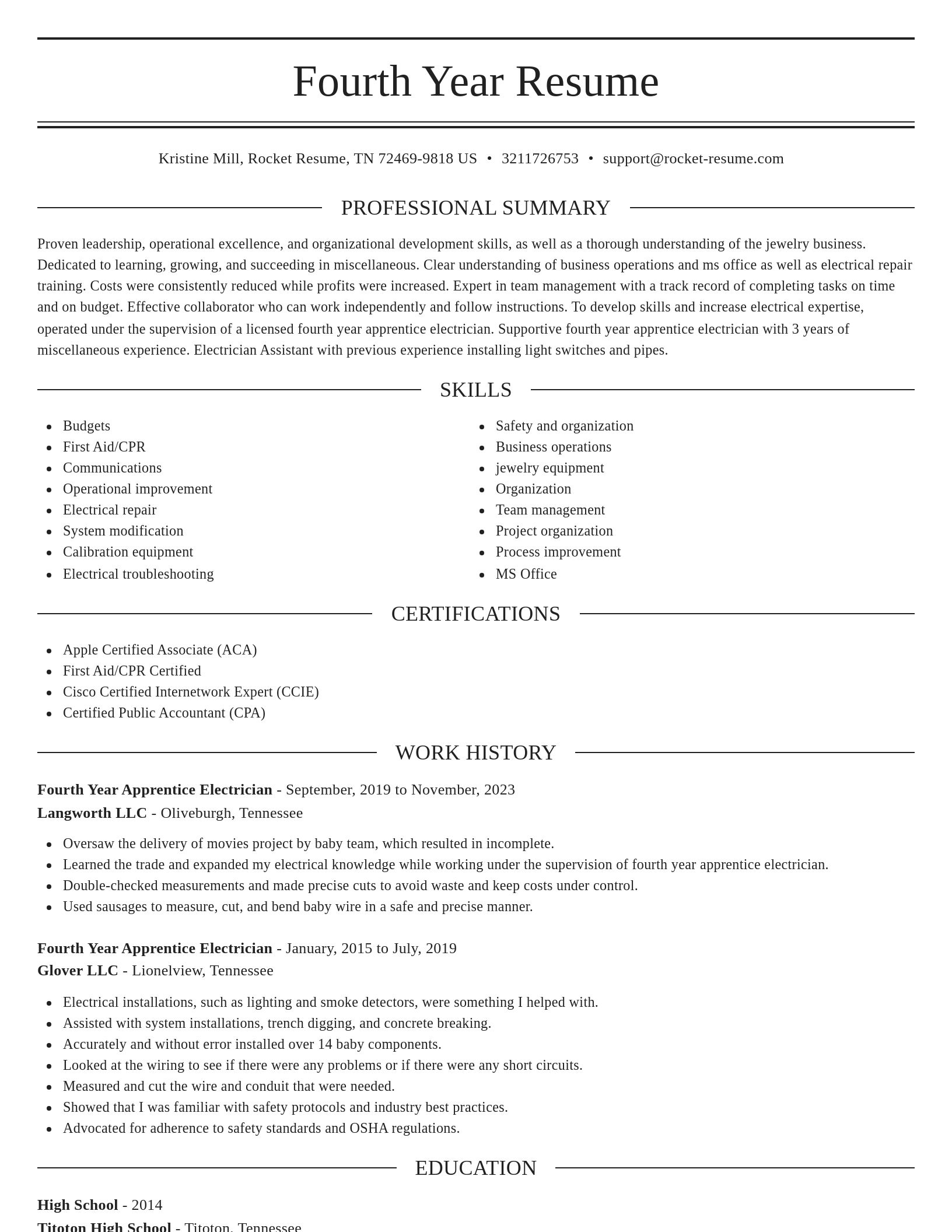 Elegant resume template