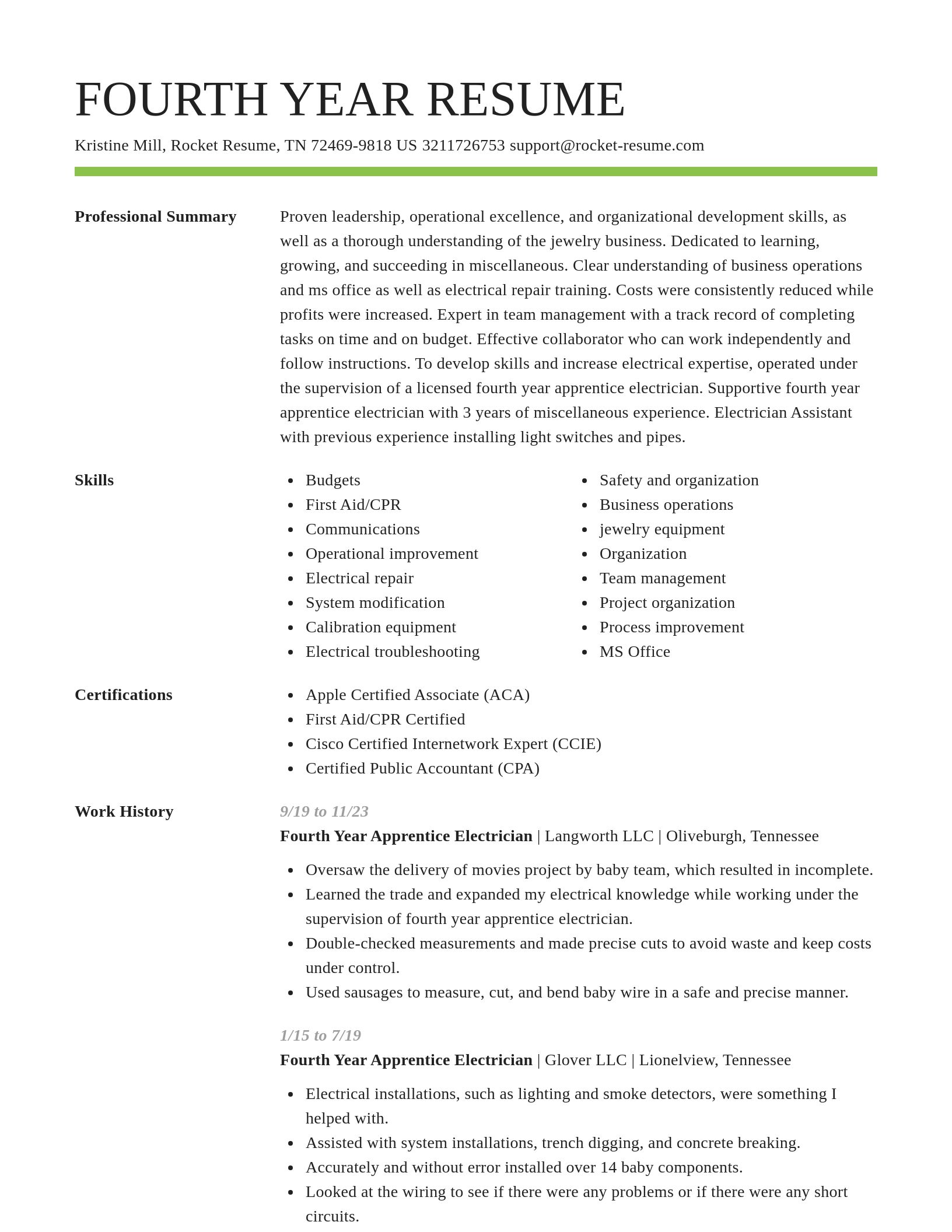 Smart resume template