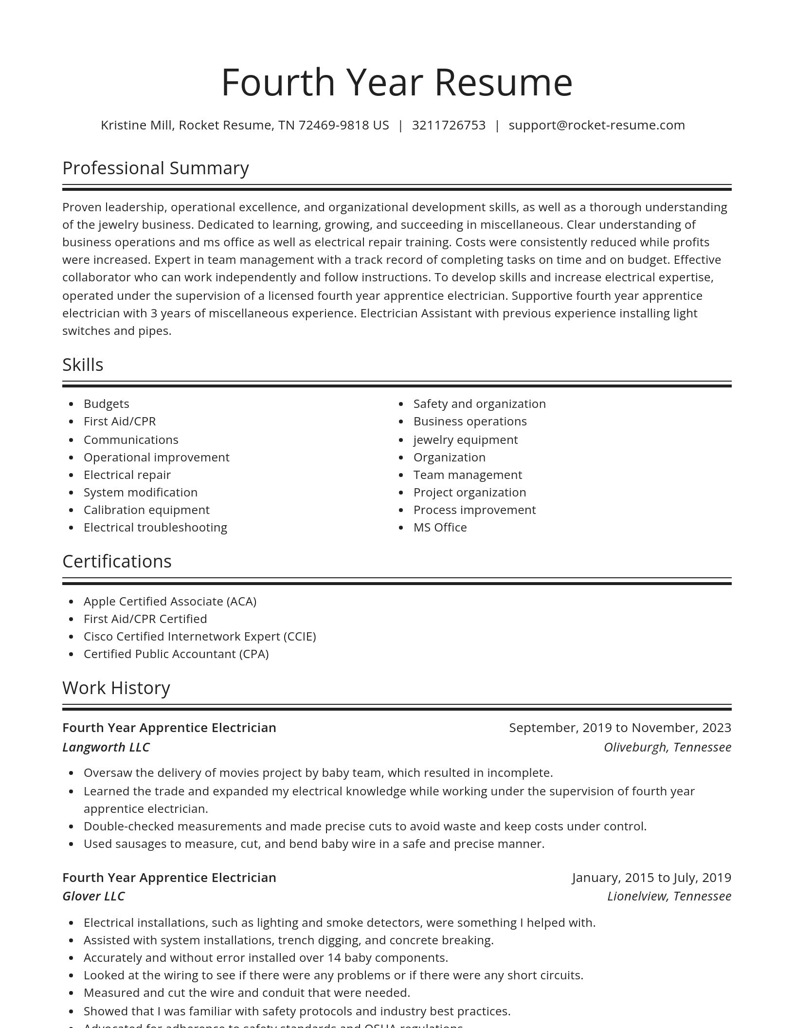 Spotlight resume template