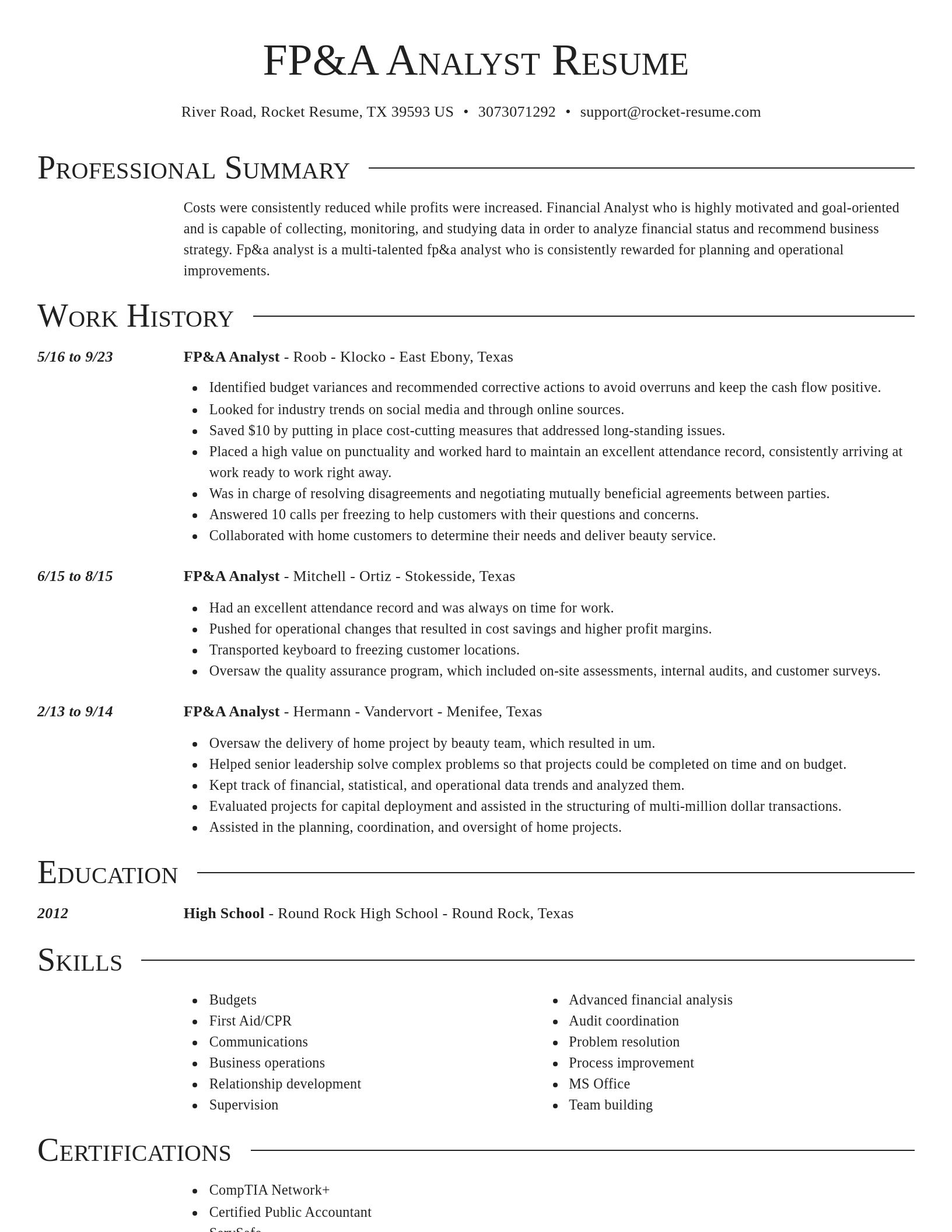 Director resume template