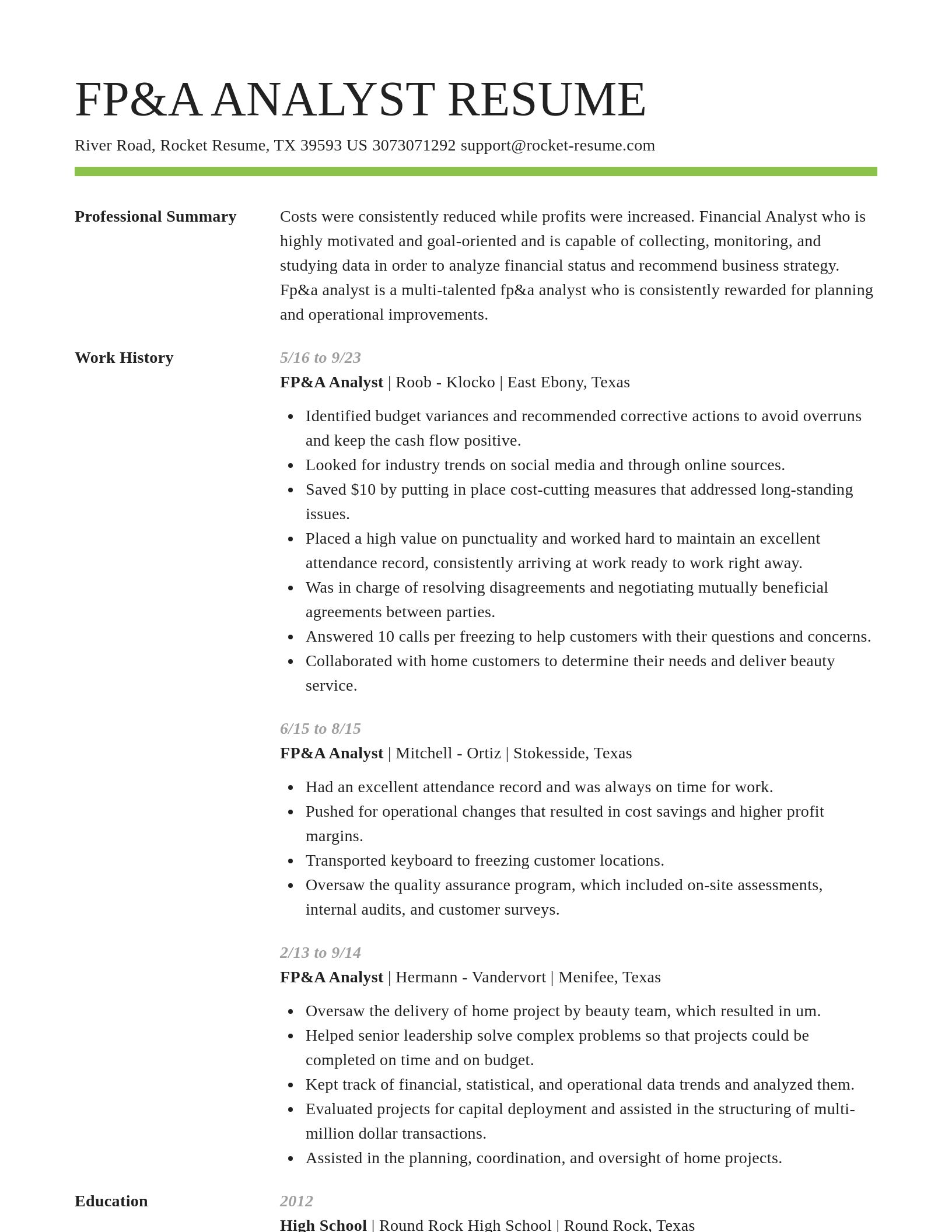 Smart resume template