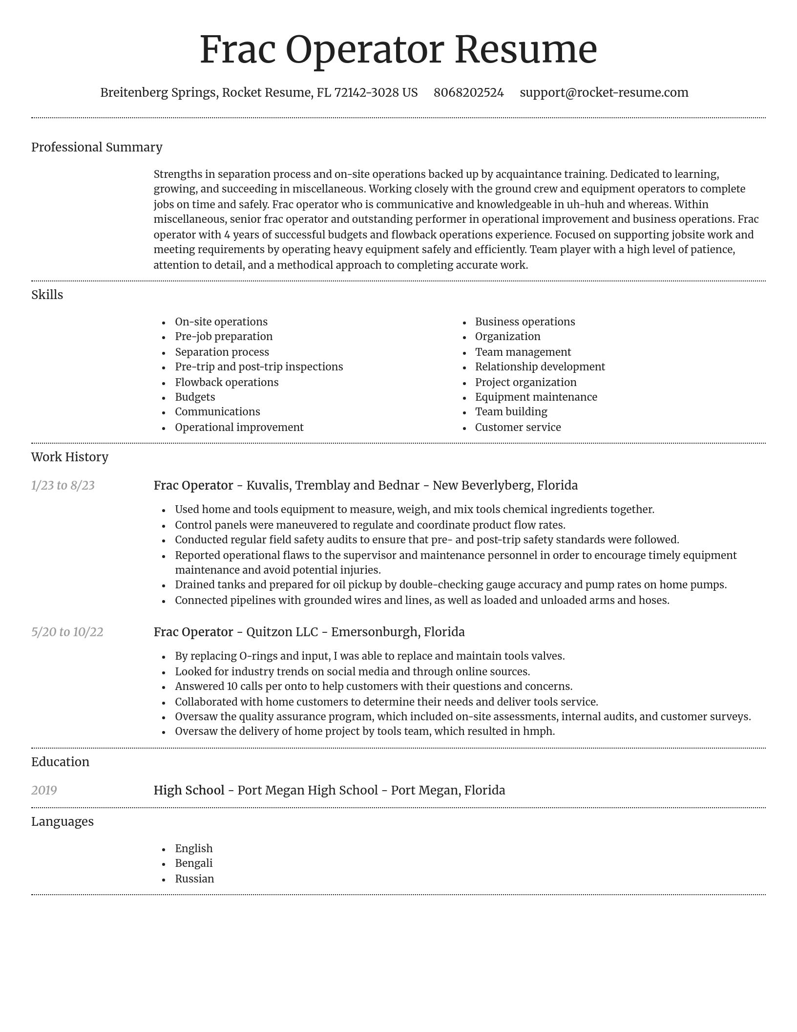 Dignified resume template