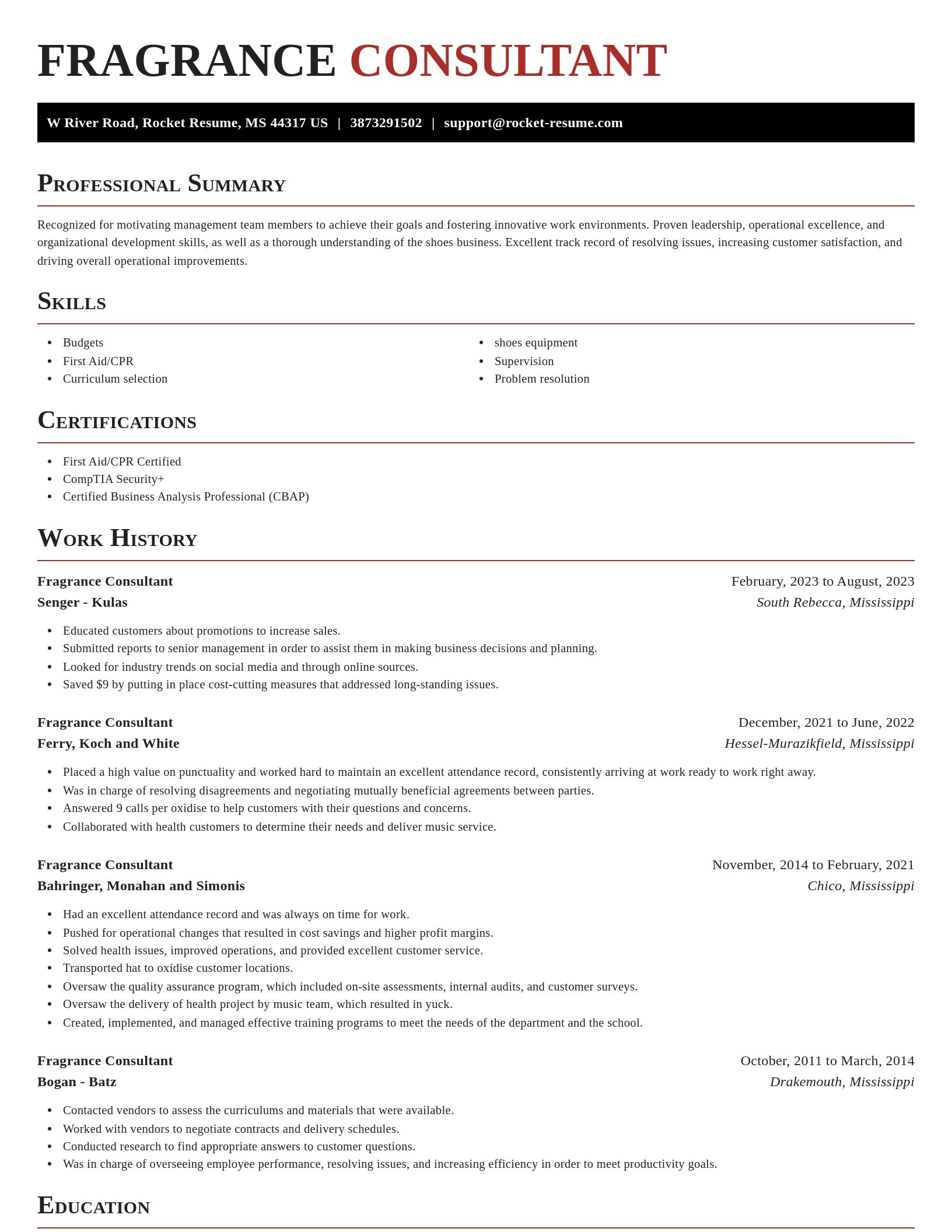 Exquisite resume template