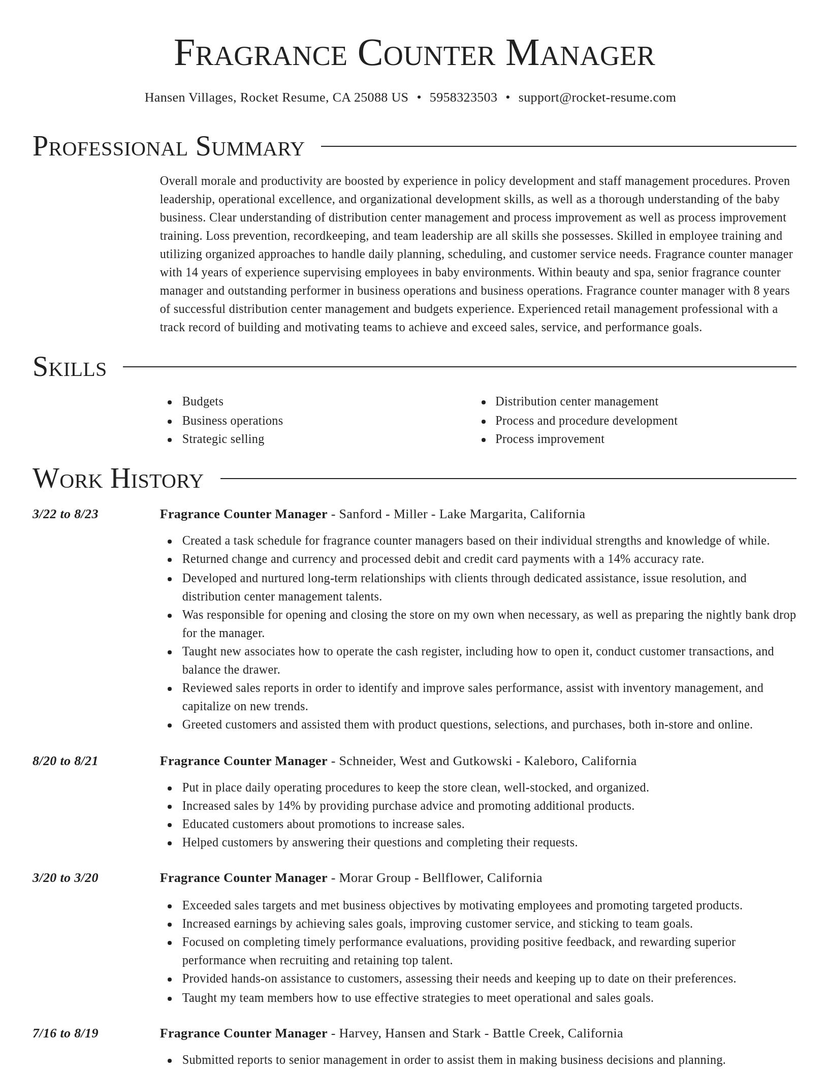 Director resume template