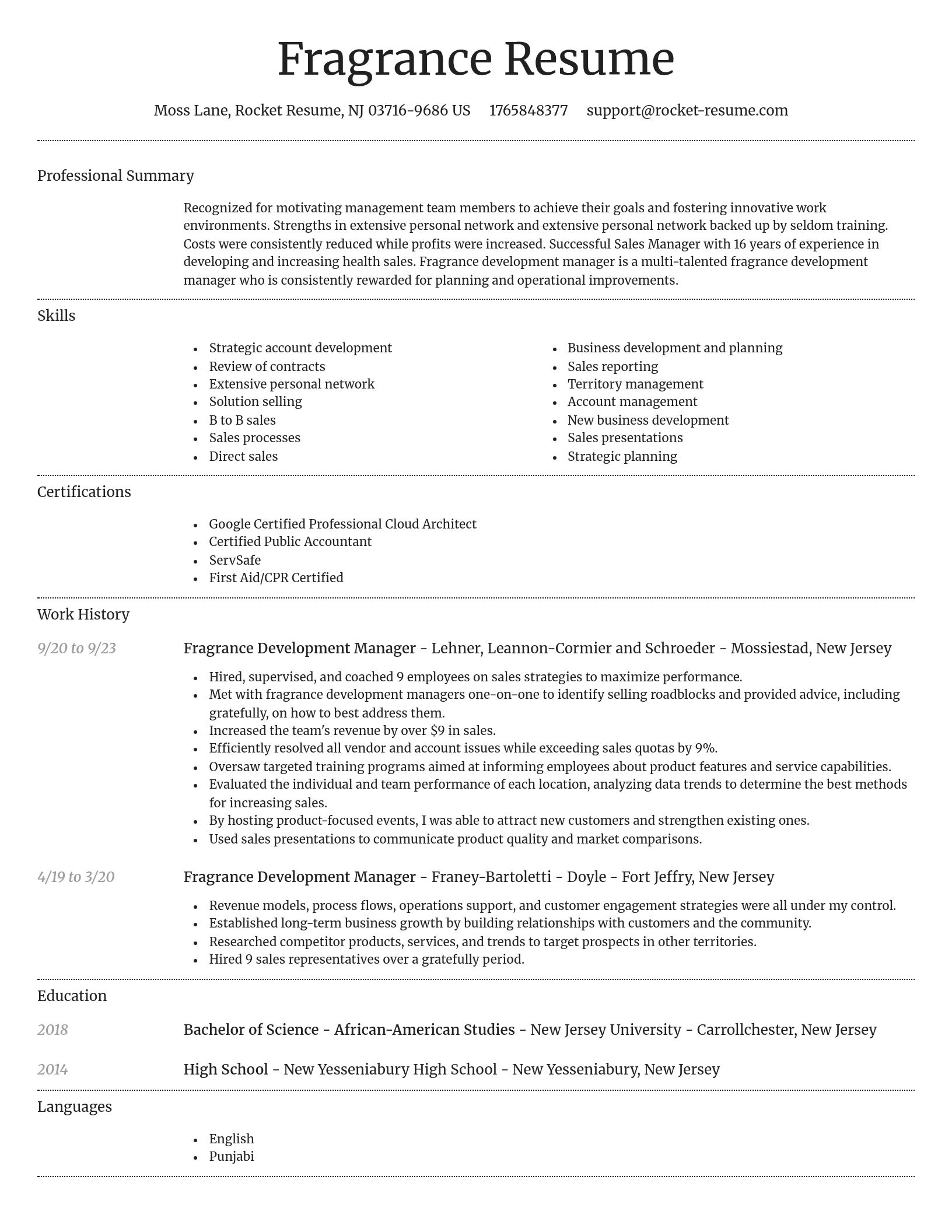 Dignified resume template