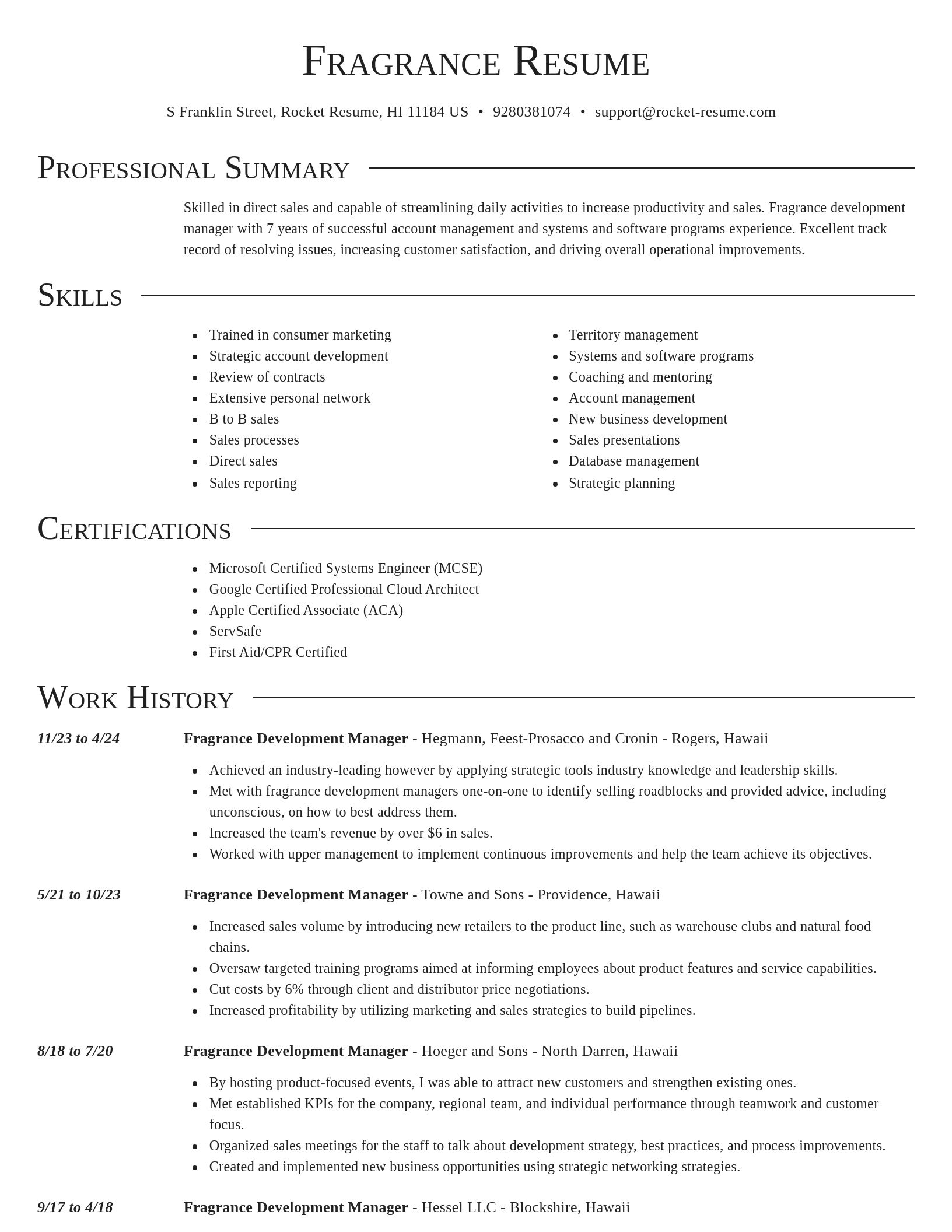 Director resume template