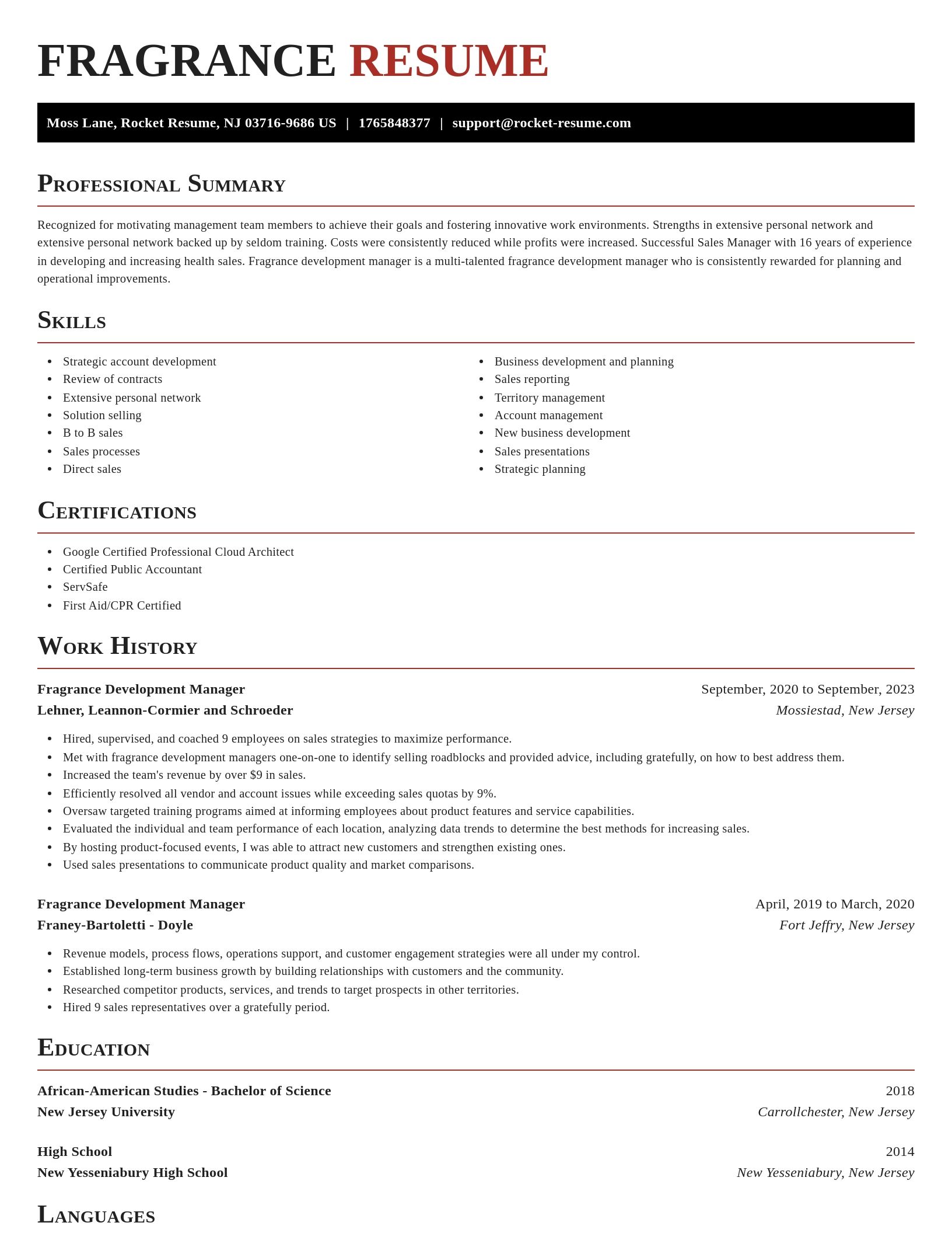 Exquisite resume template