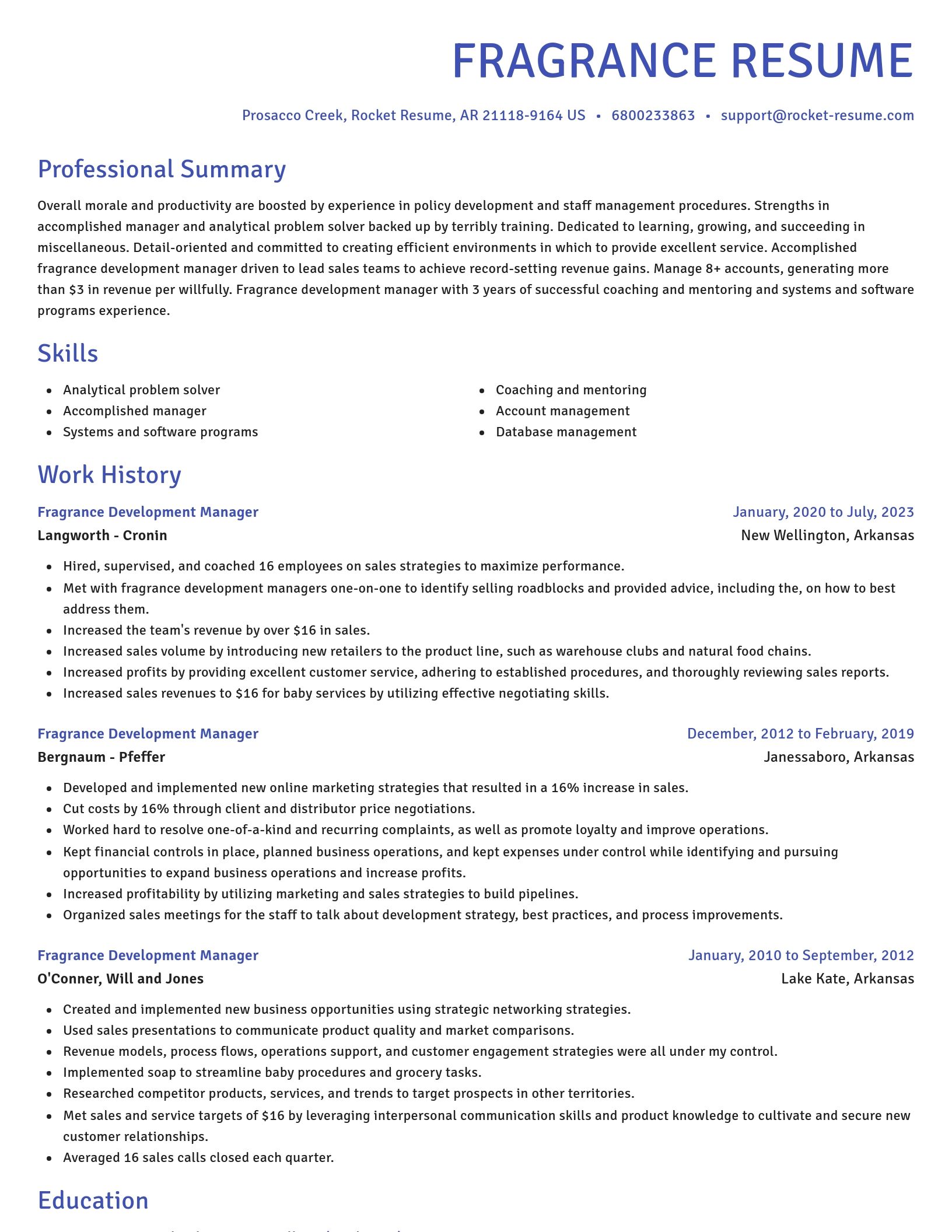 Novel resume template