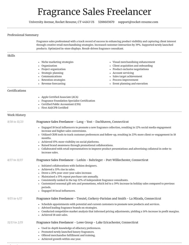 Dignified resume template
