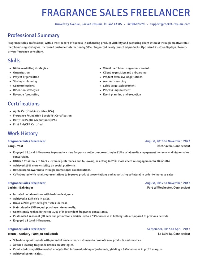 Novel resume template