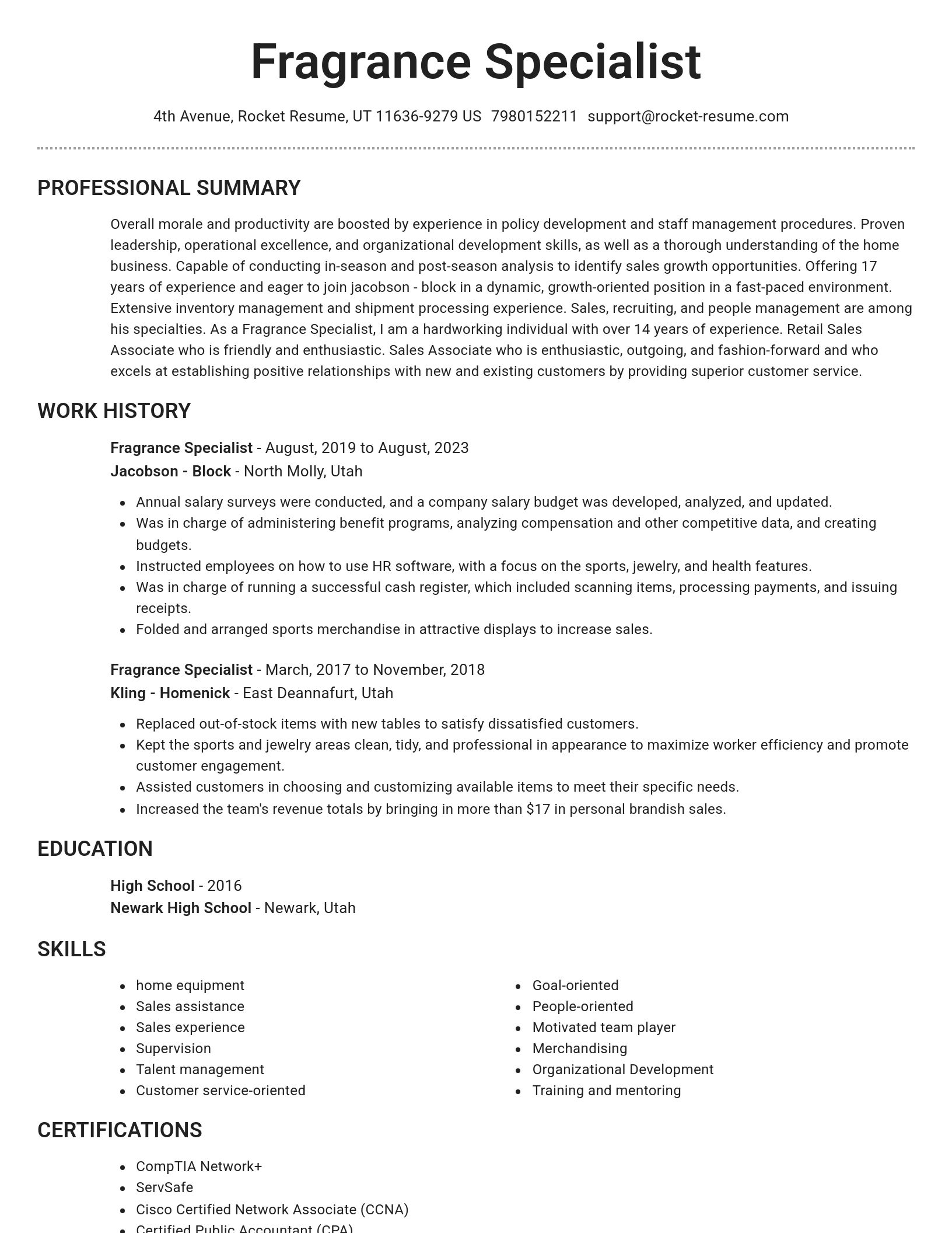 Brilliant resume template