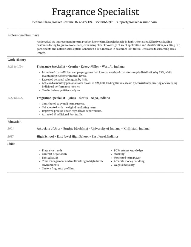 Dignified resume template