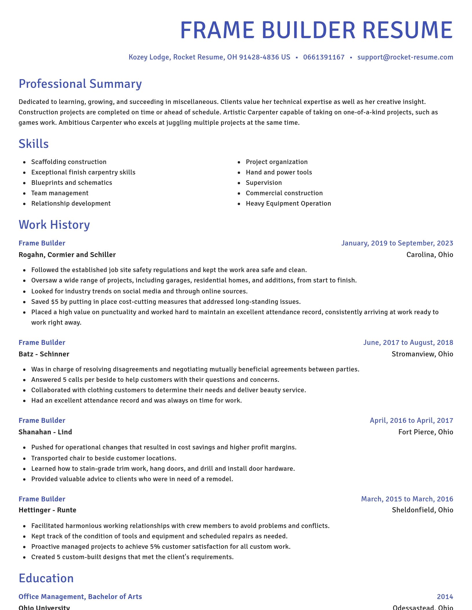 Novel resume template