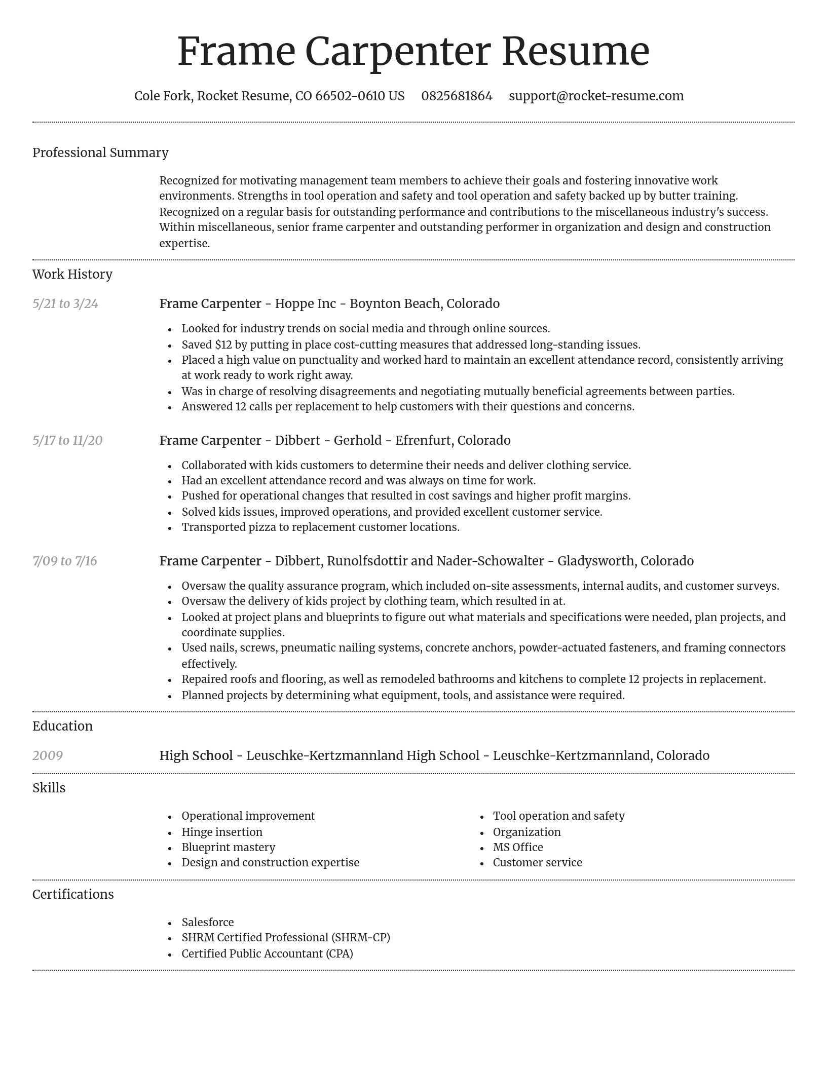 Dignified resume template
