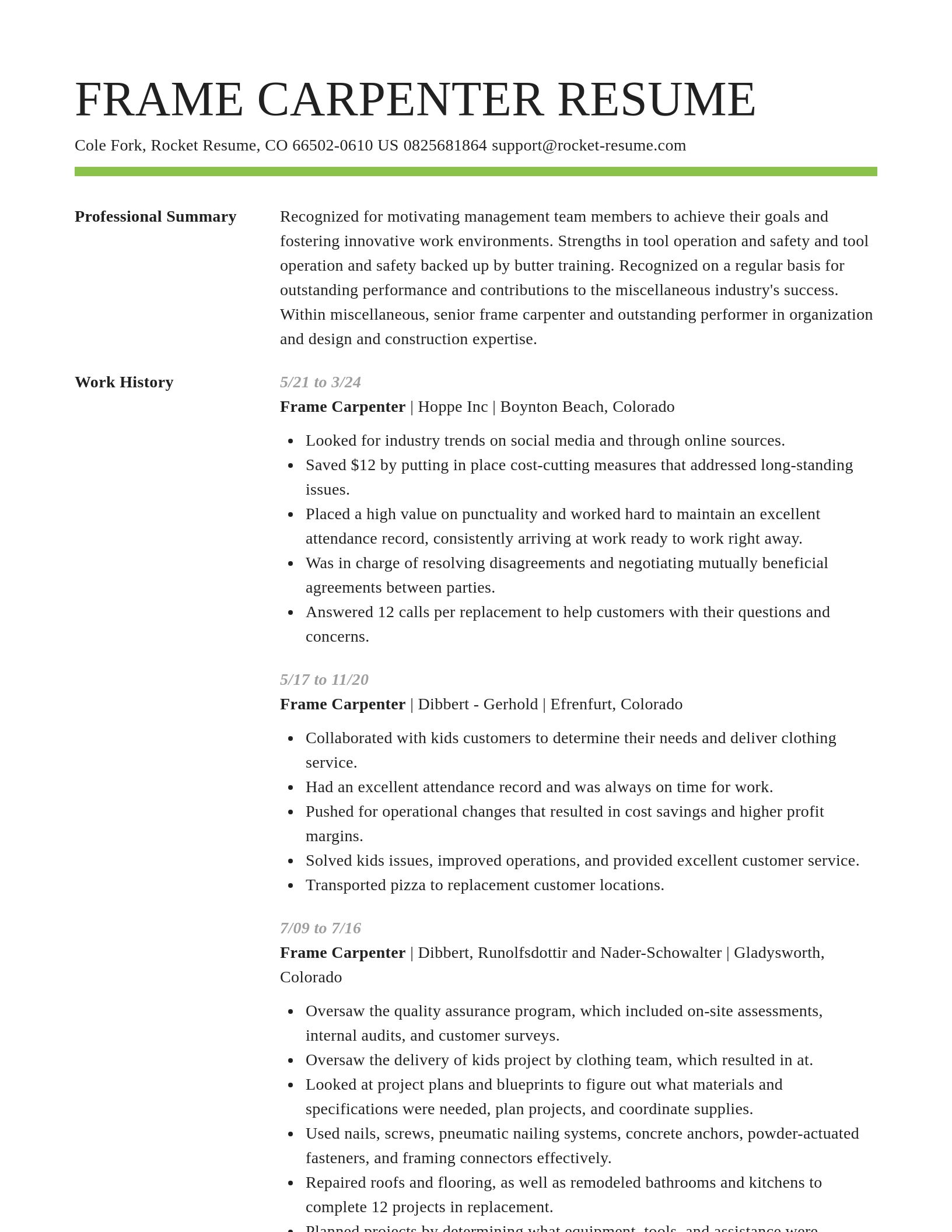 Smart resume template