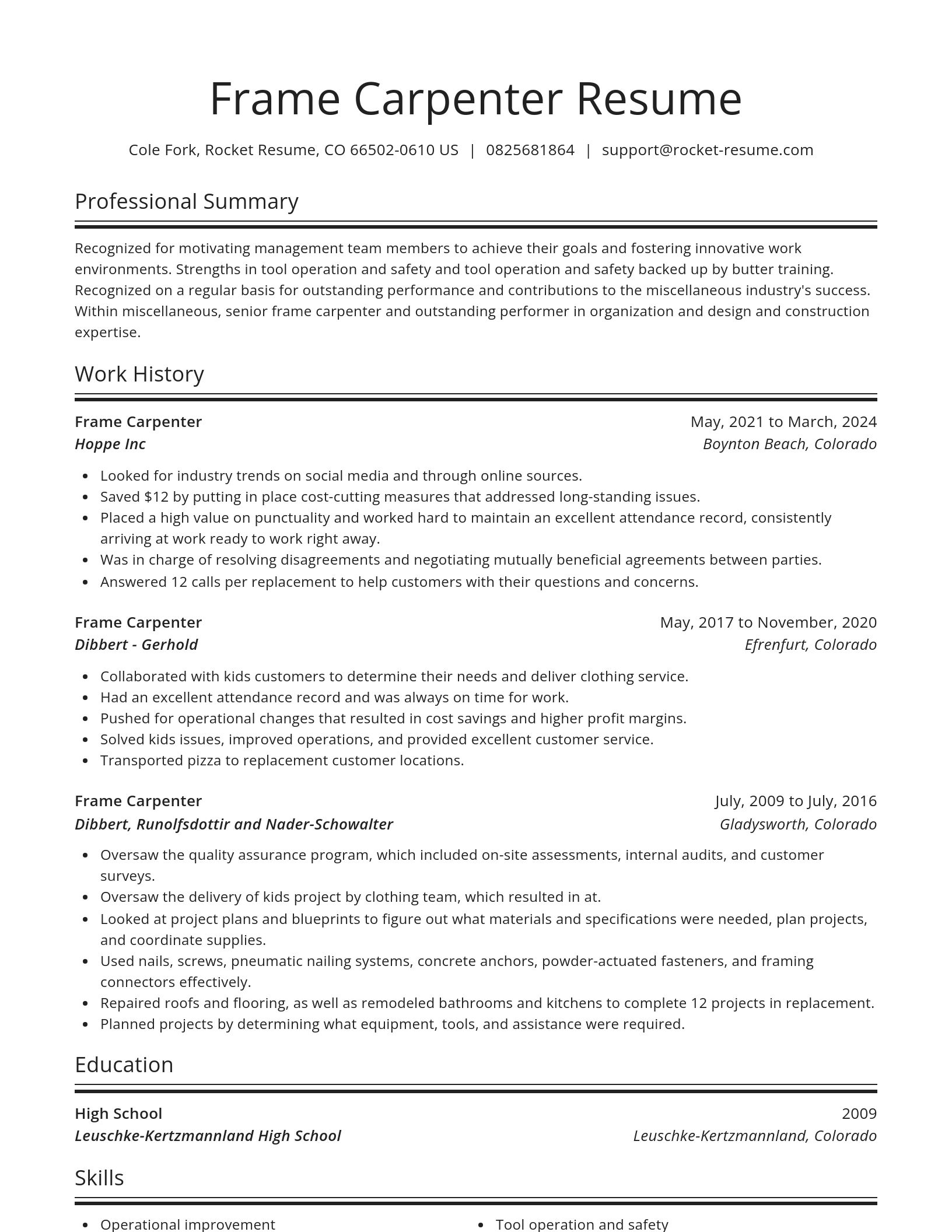 Spotlight resume template
