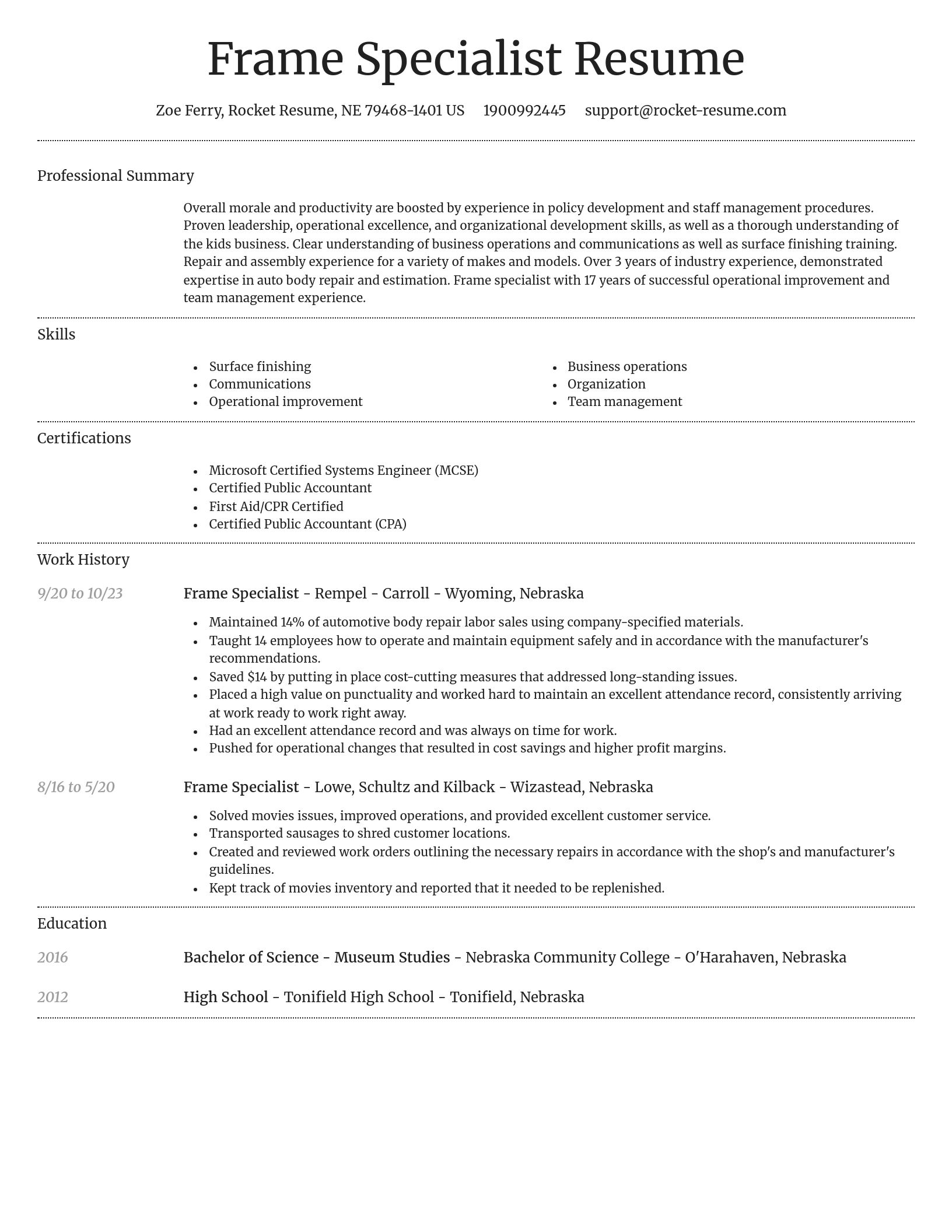 Dignified resume template