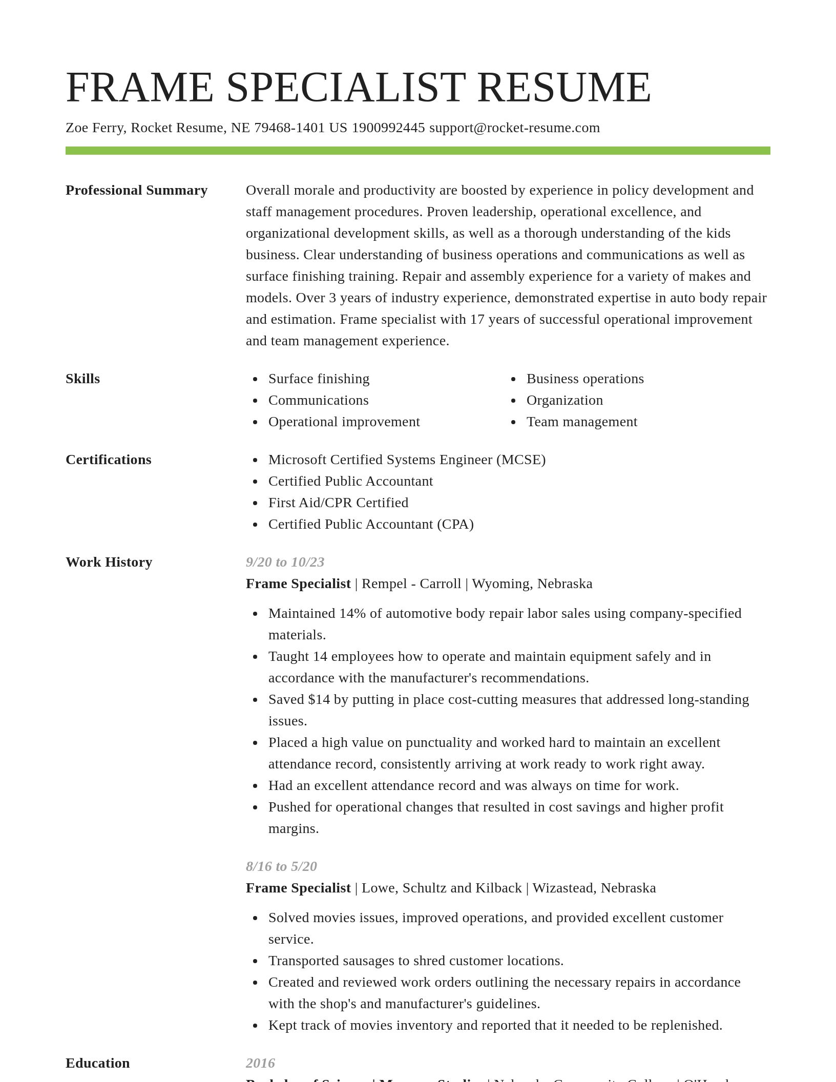 Smart resume template