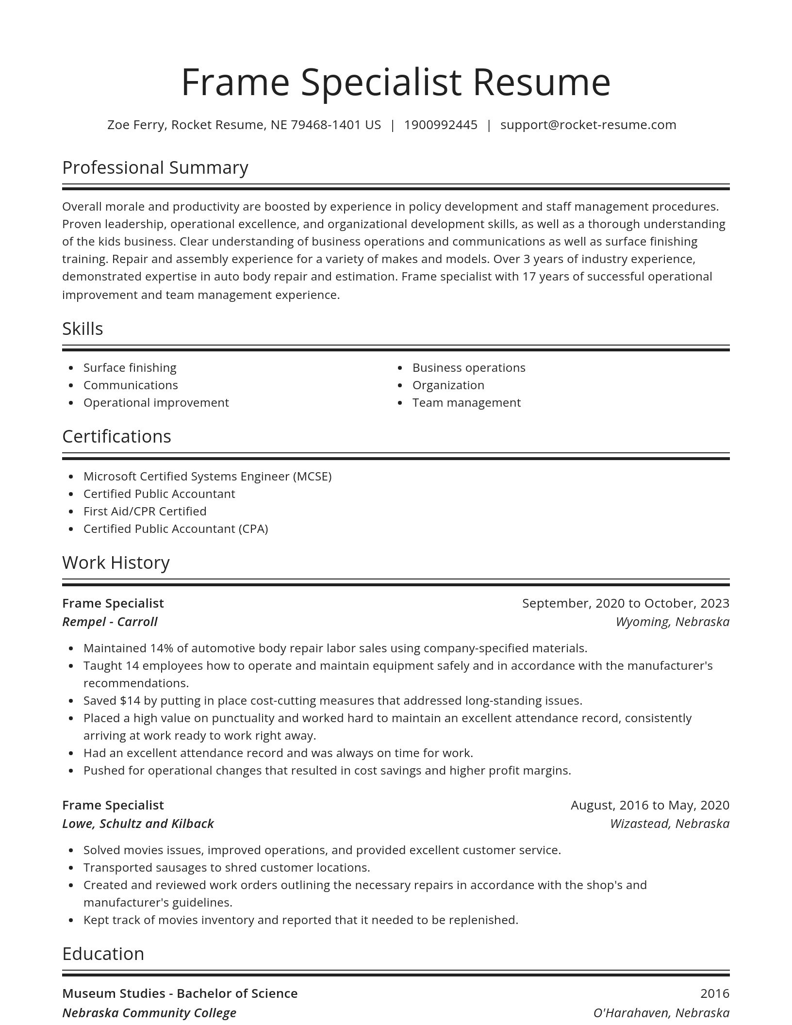 Spotlight resume template