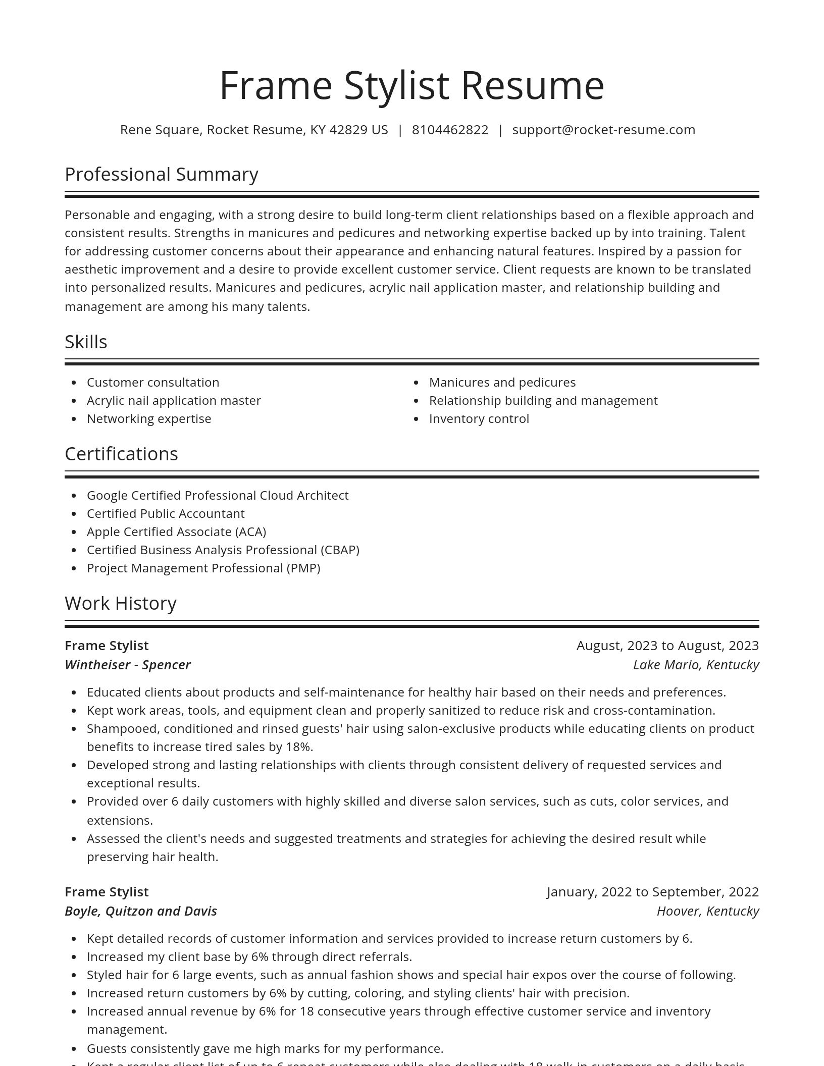 Spotlight resume template