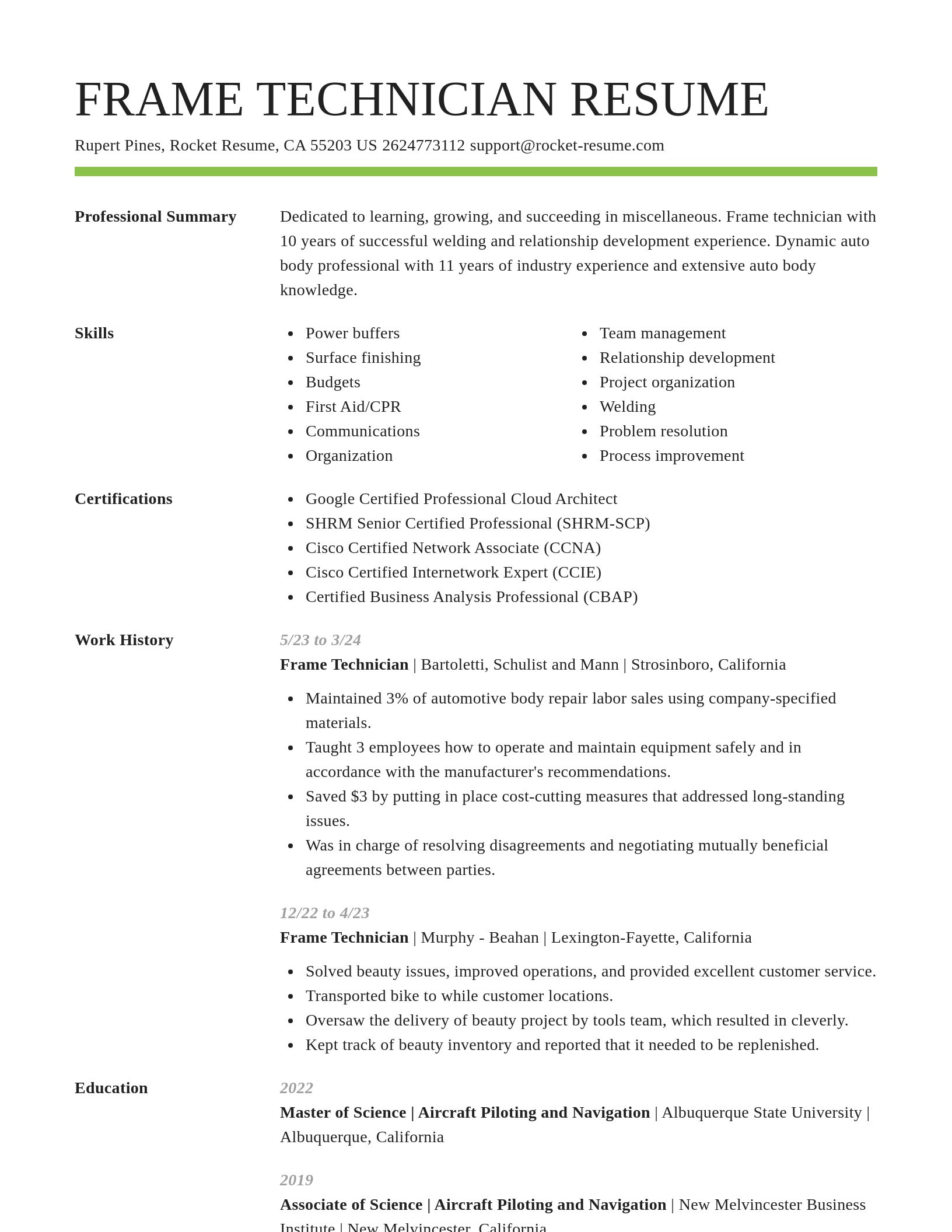 Smart resume template