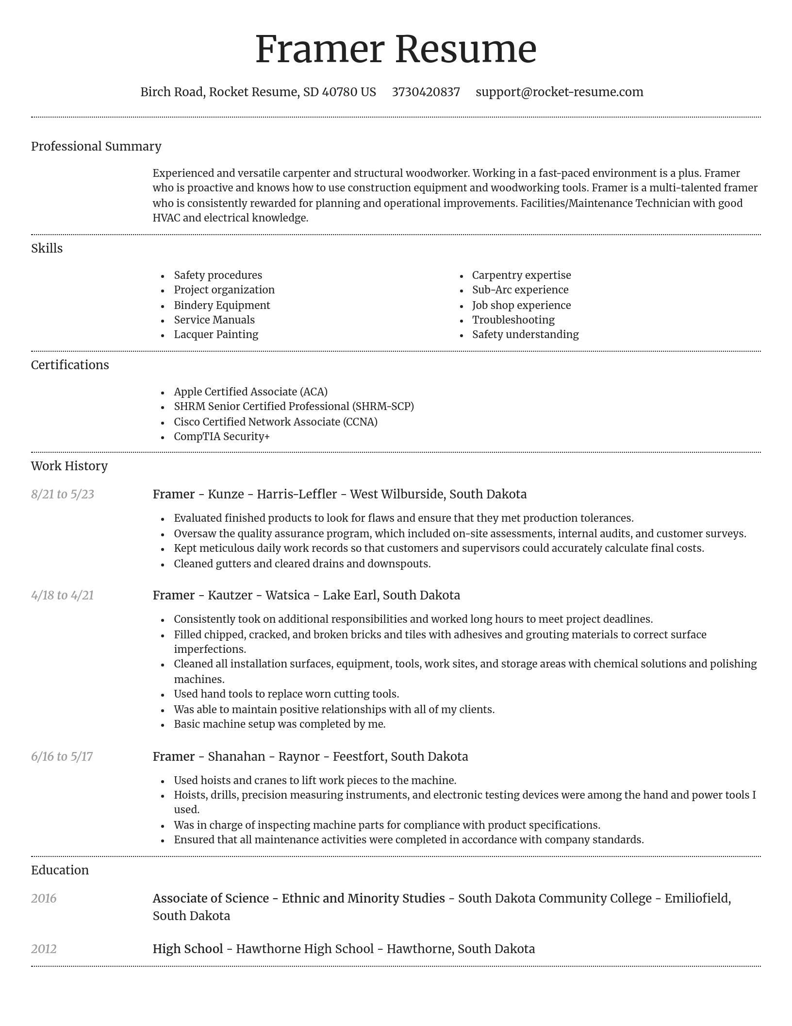 Dignified resume template