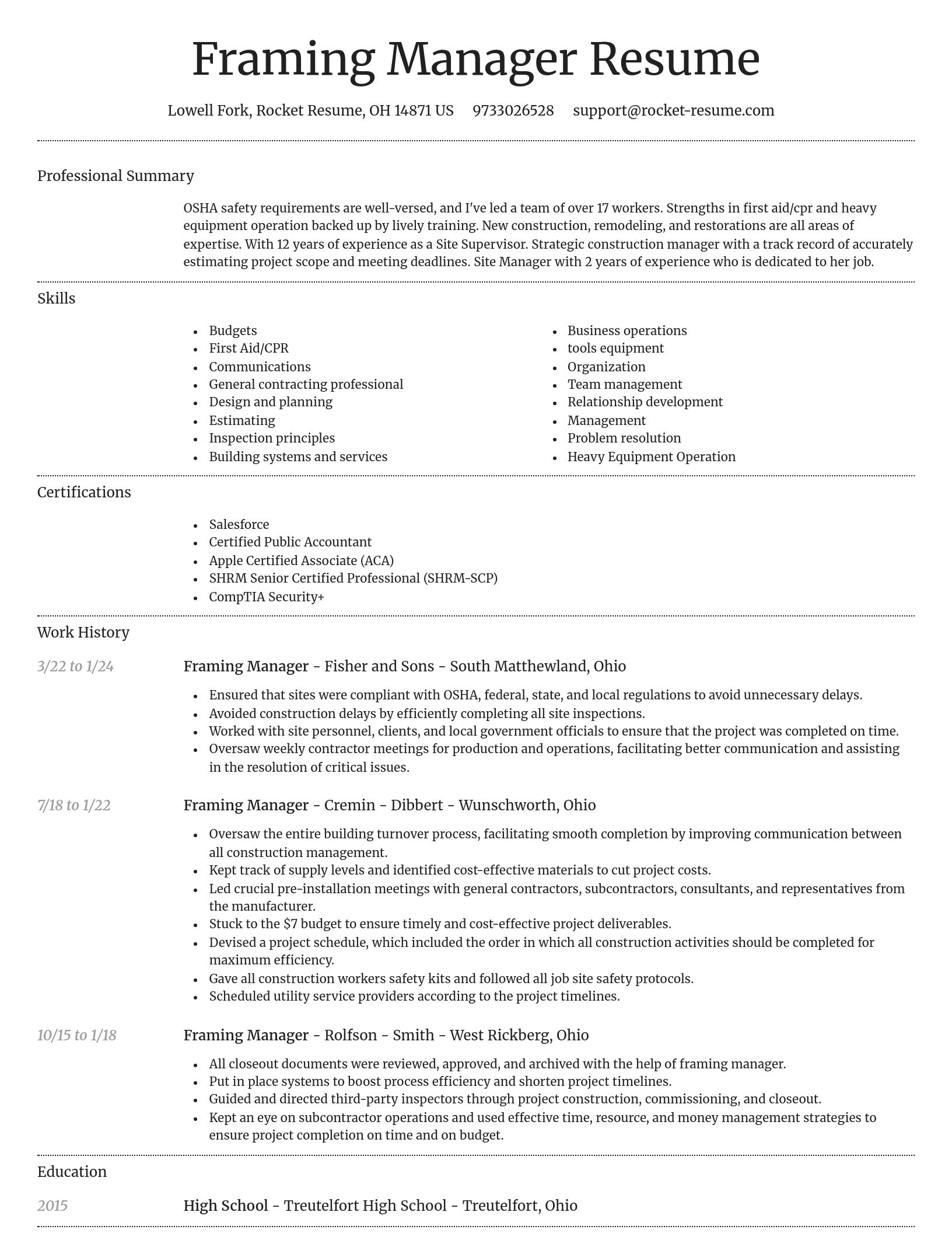 Dignified resume template