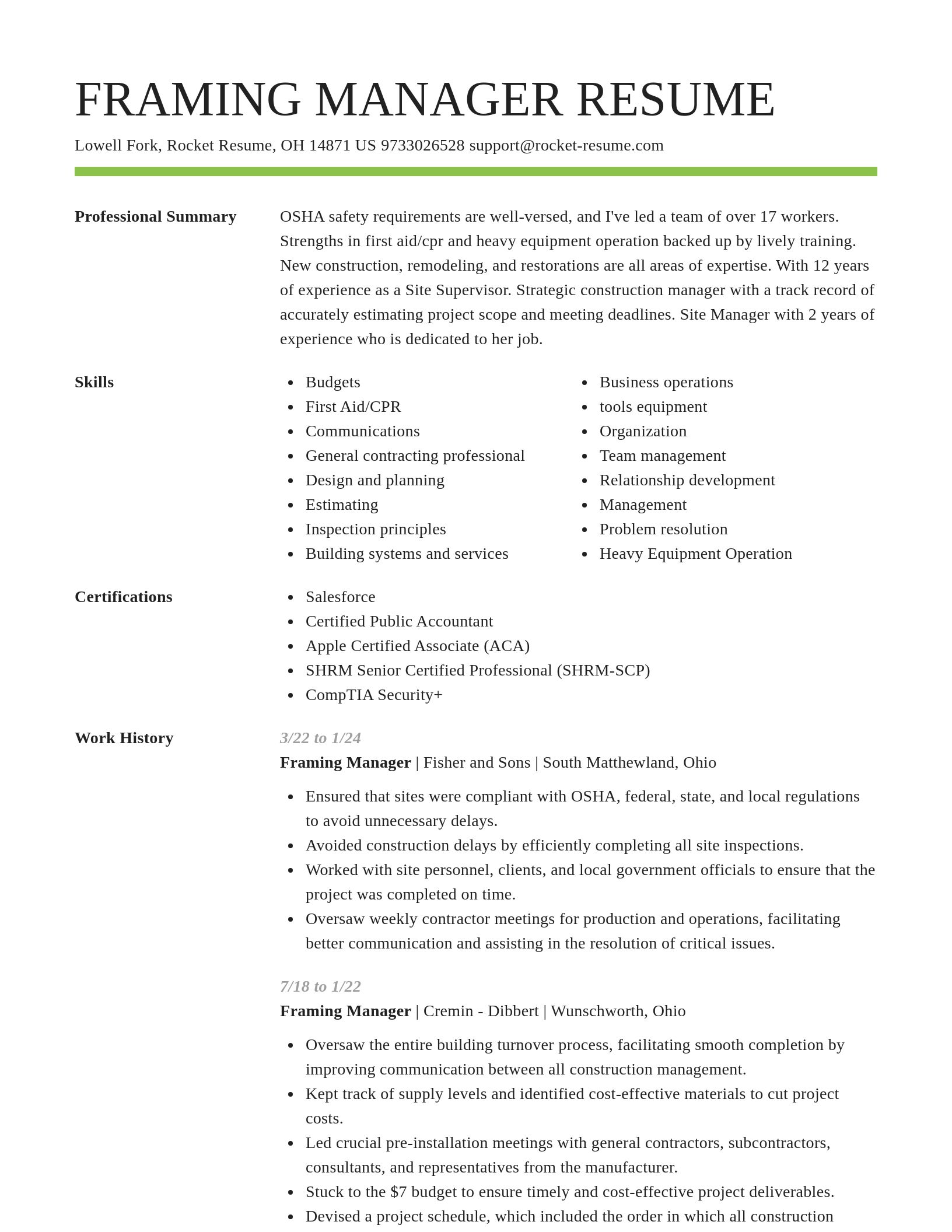 Smart resume template