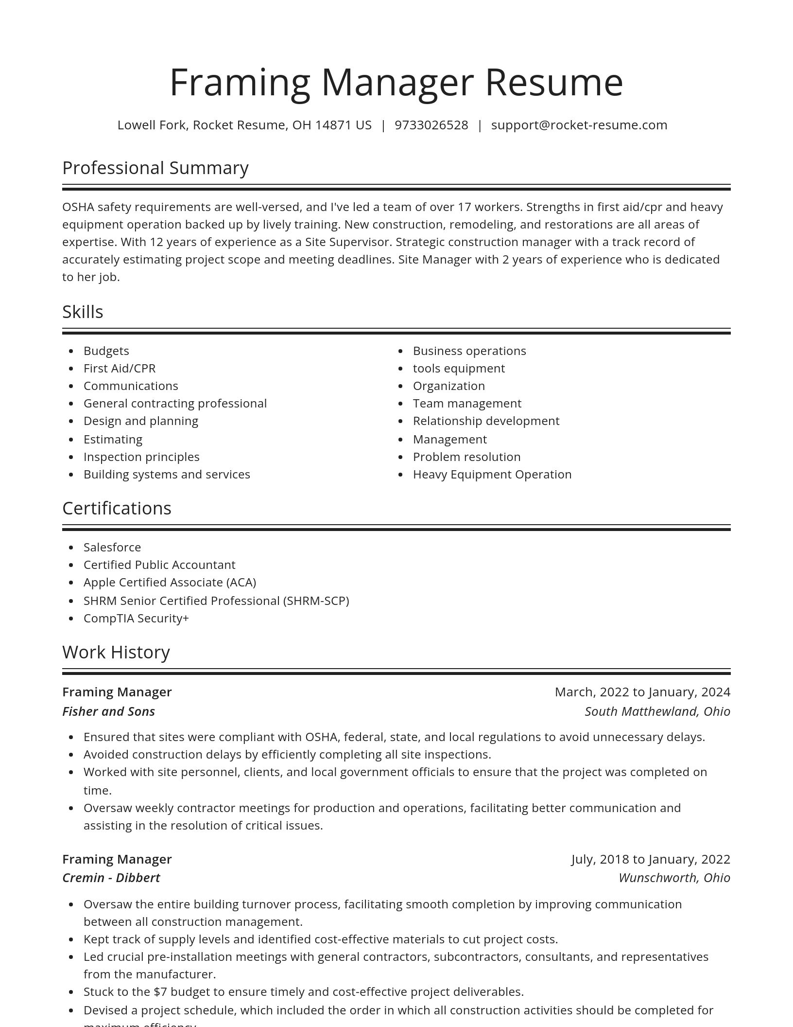 Spotlight resume template