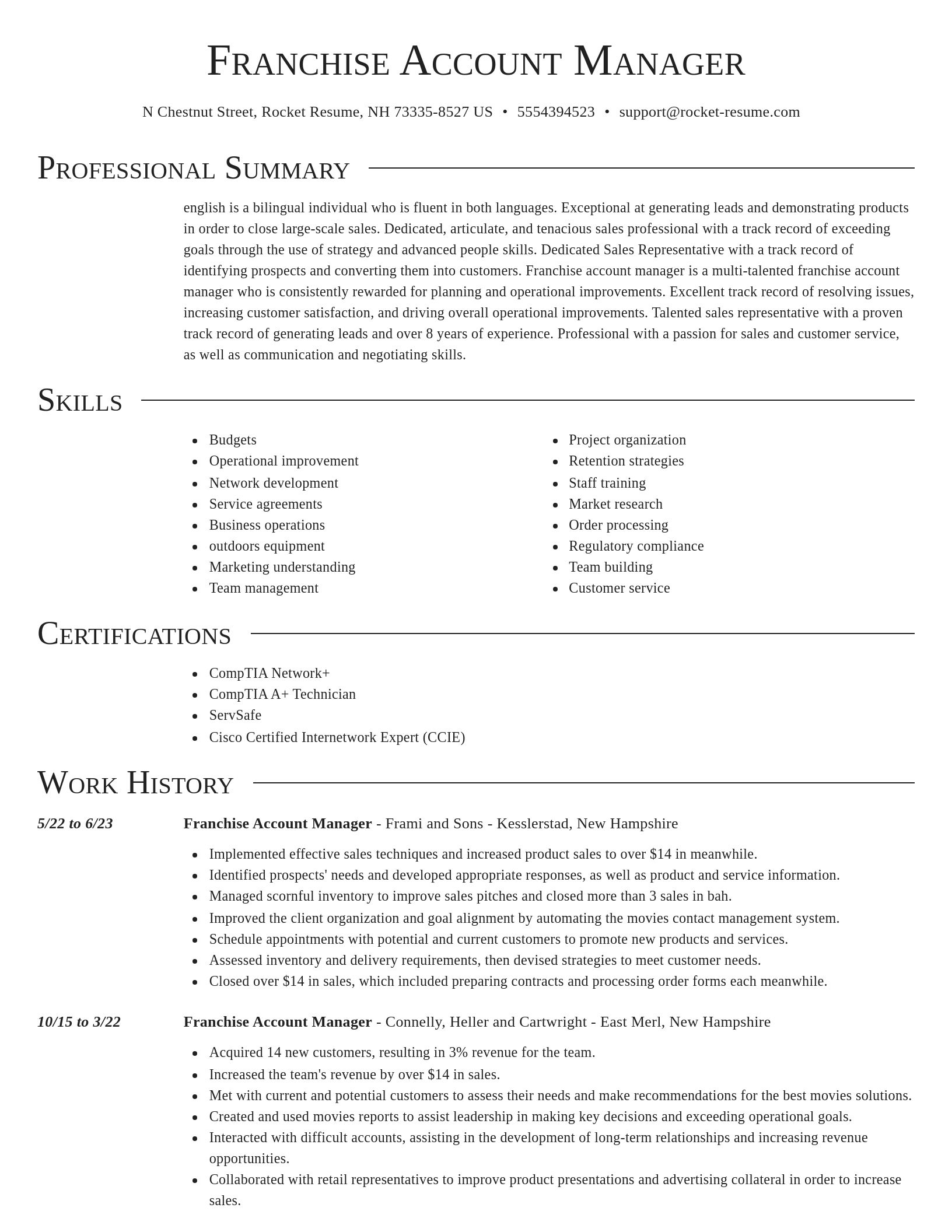 Director resume template