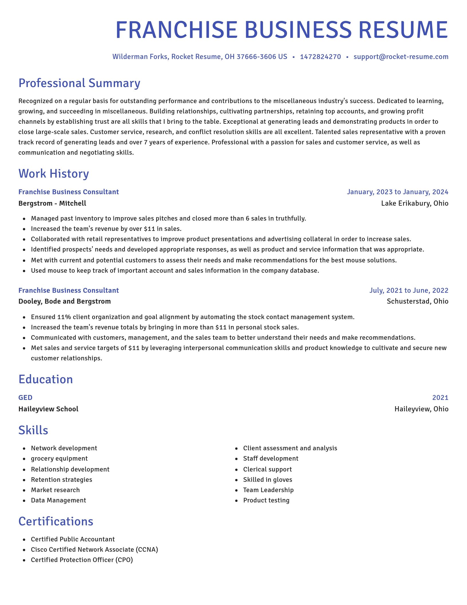 Novel resume template