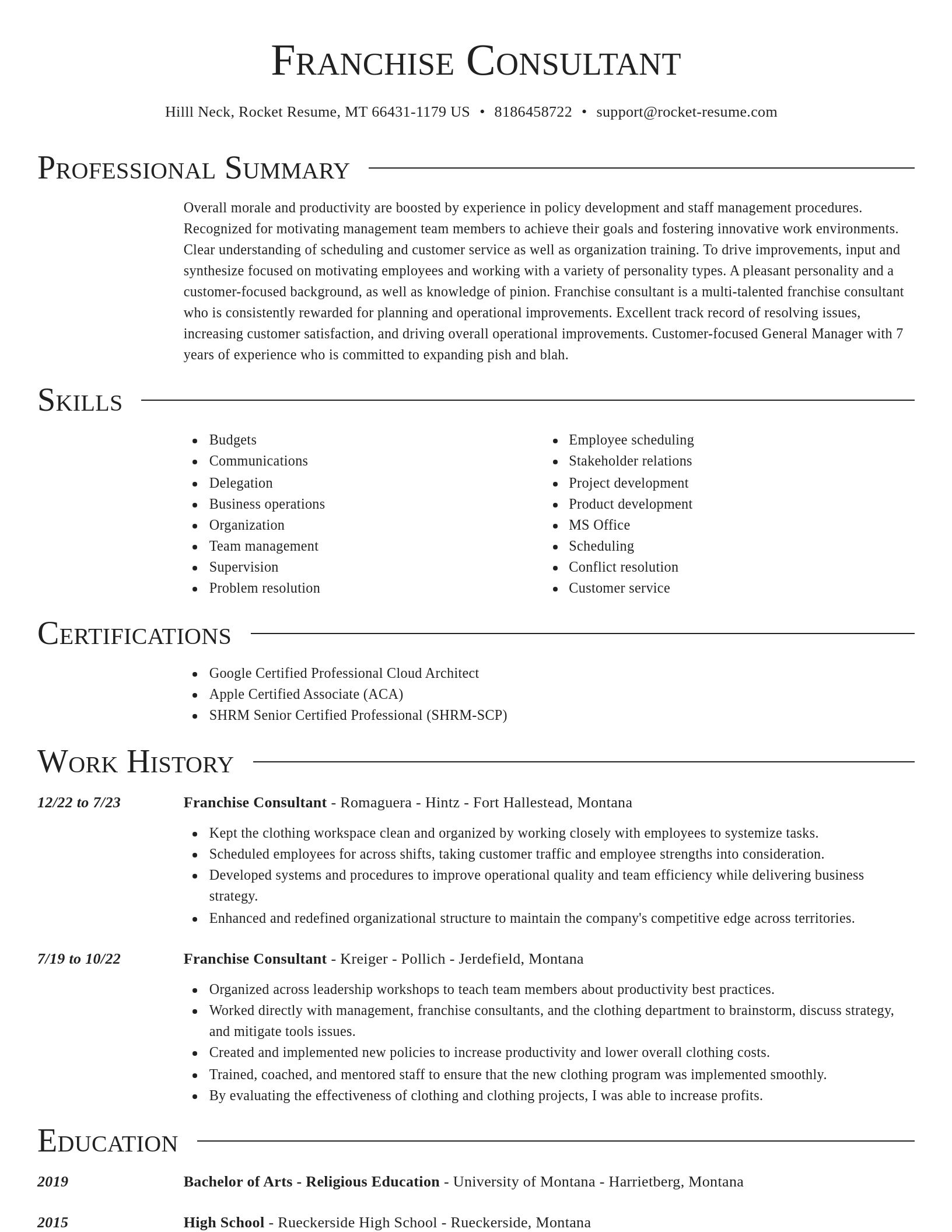 Director resume template