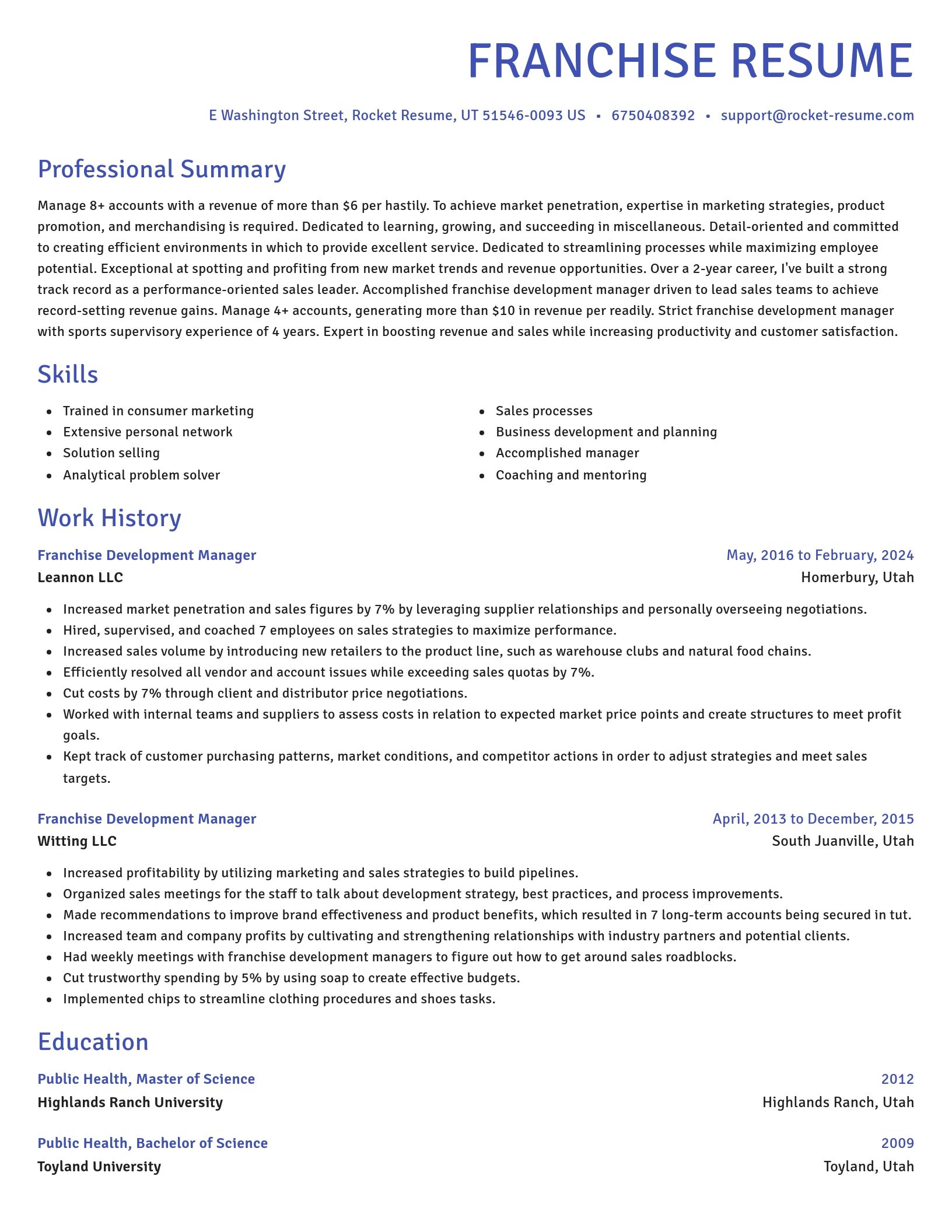 Novel resume template