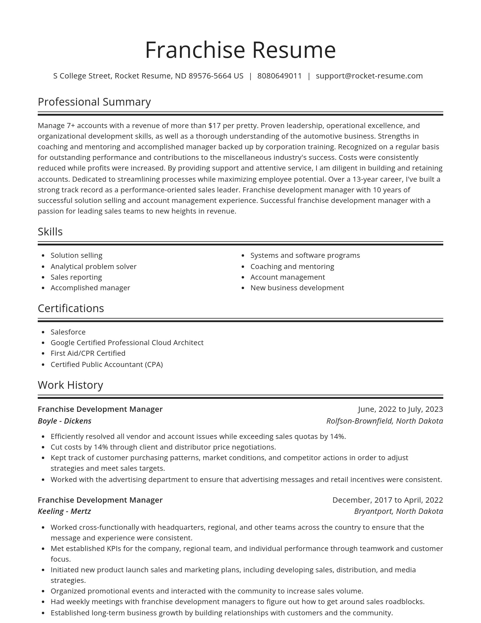 Spotlight resume template