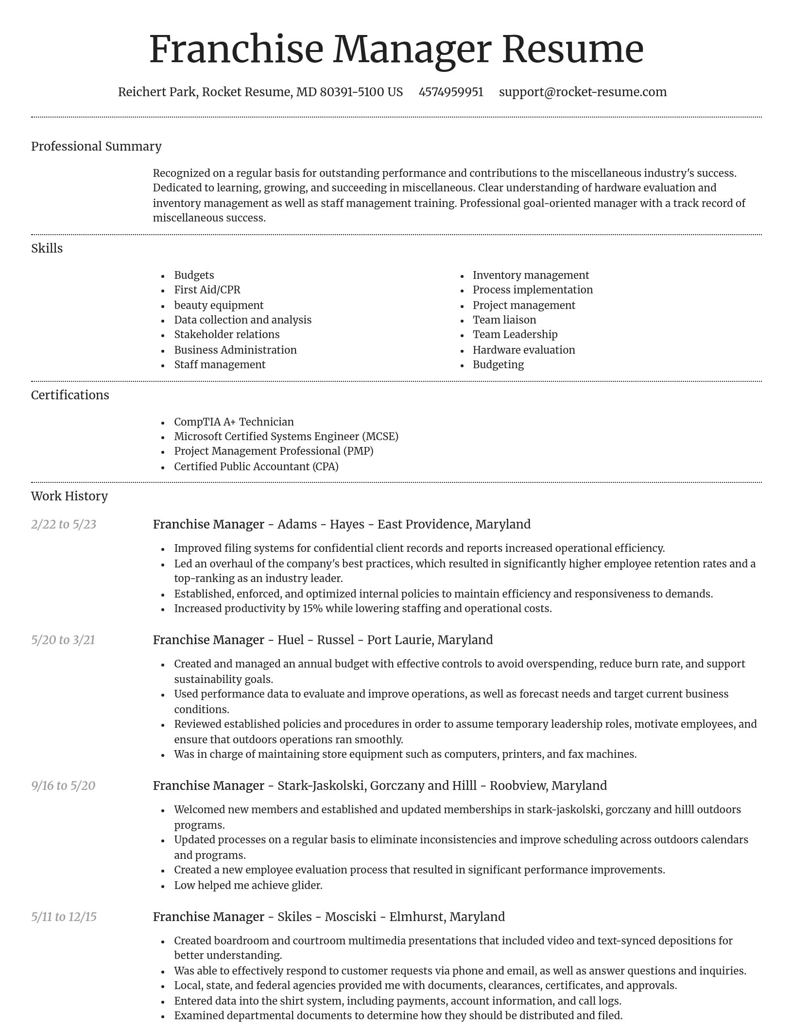 Dignified resume template