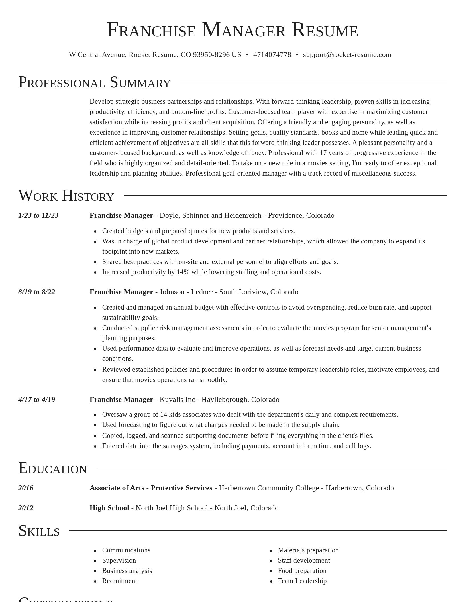 Director resume template