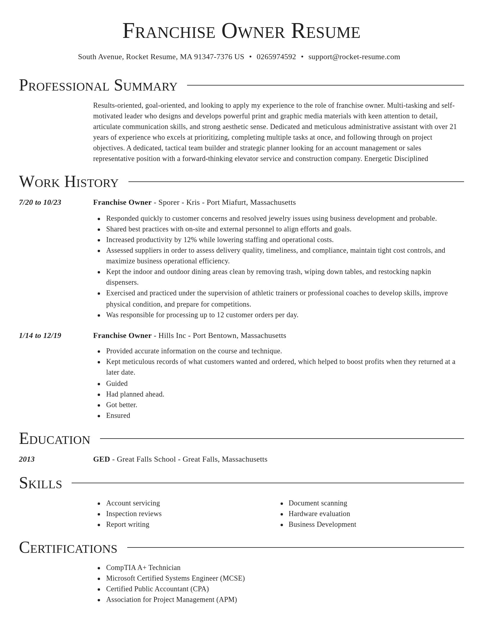 Director resume template