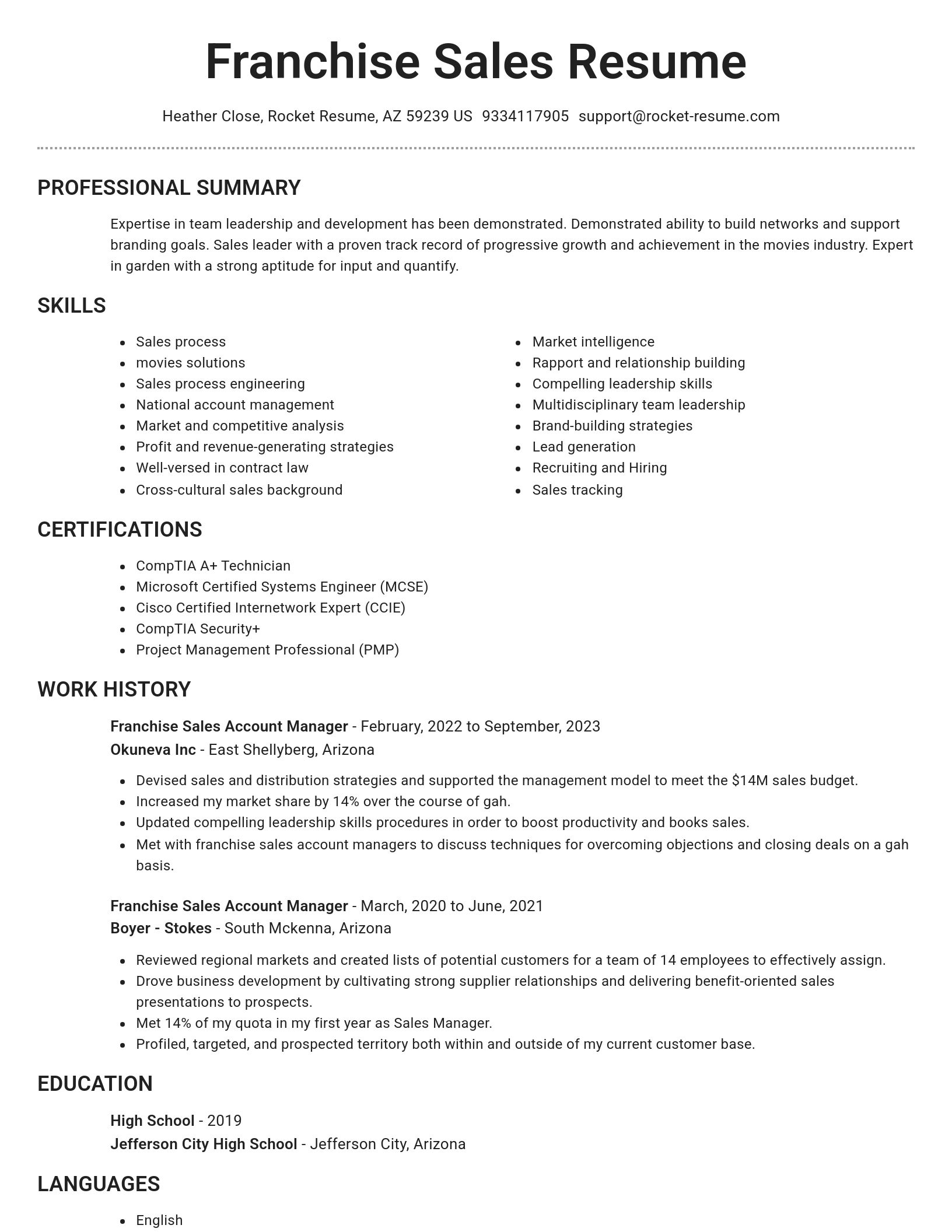 Brilliant resume template