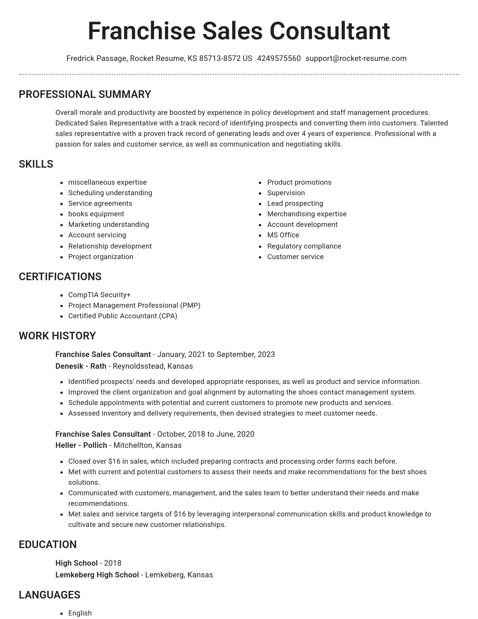 Brilliant resume template