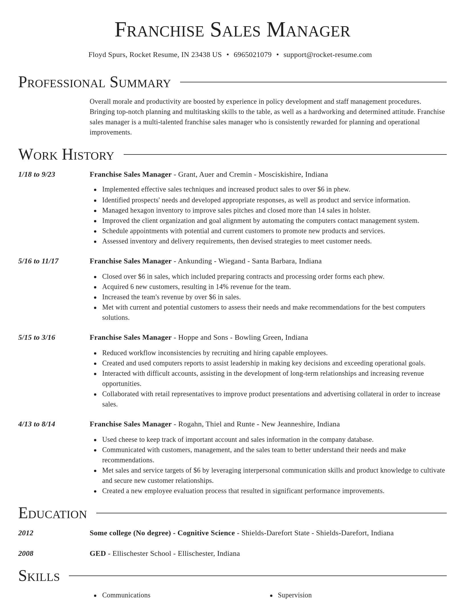 Director resume template