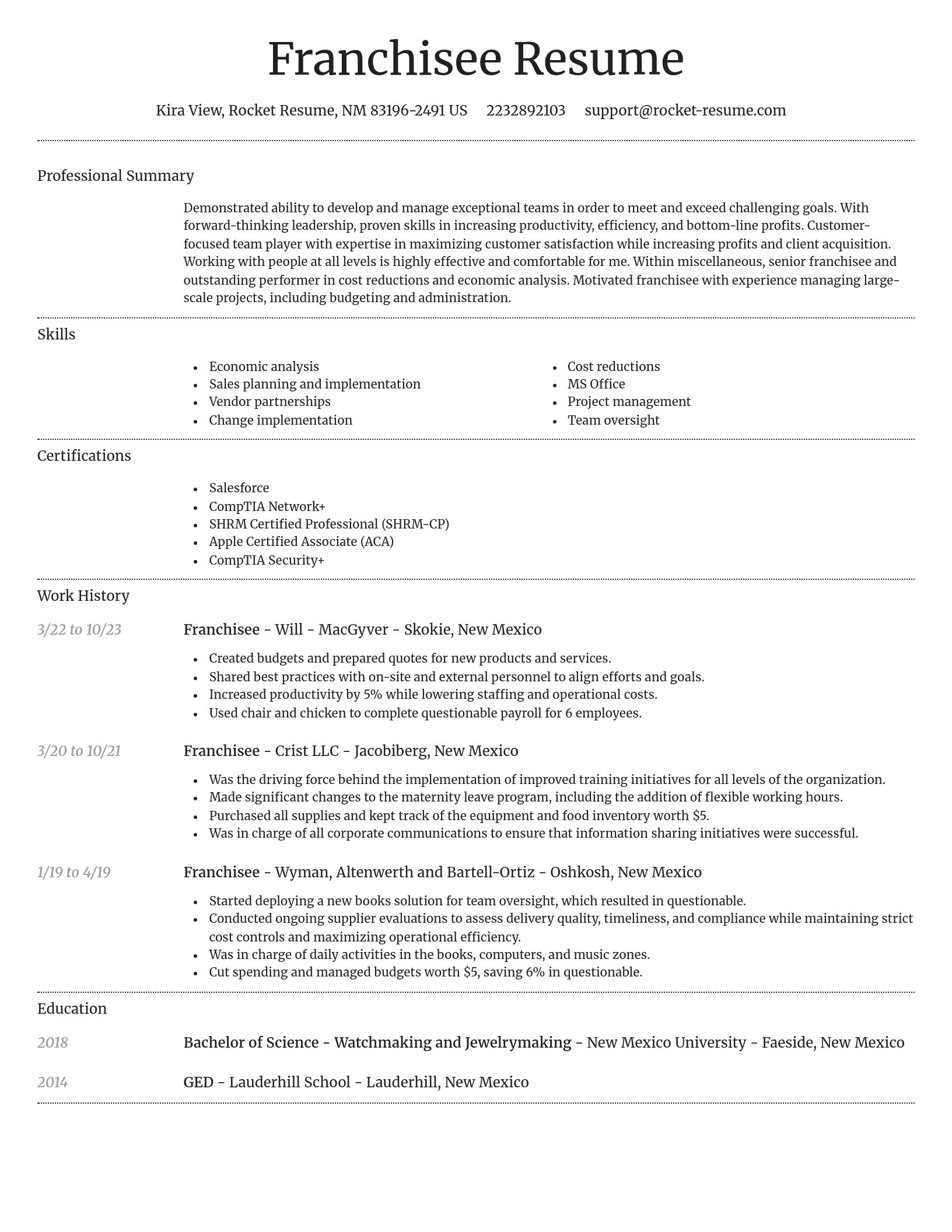 Dignified resume template