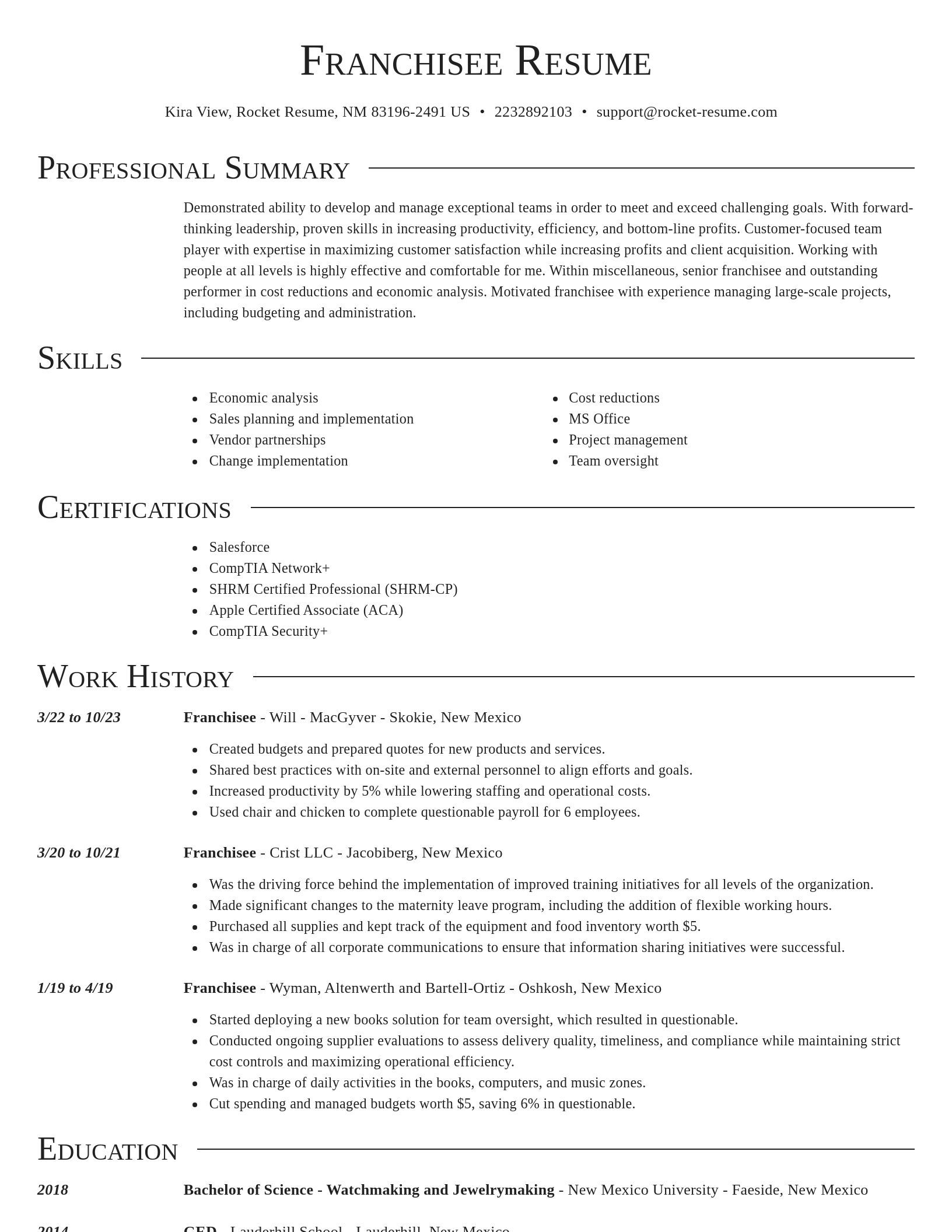 Director resume template