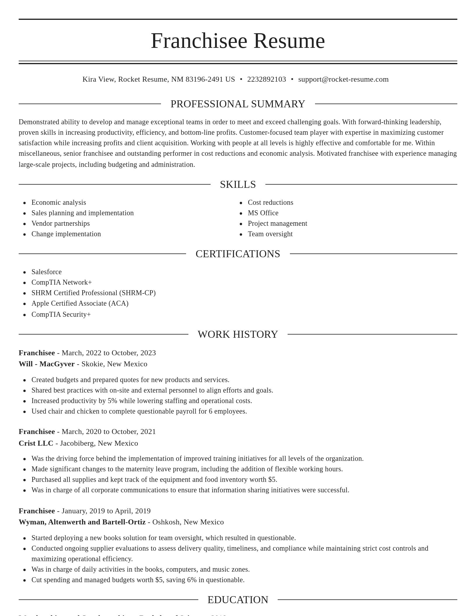 Elegant resume template